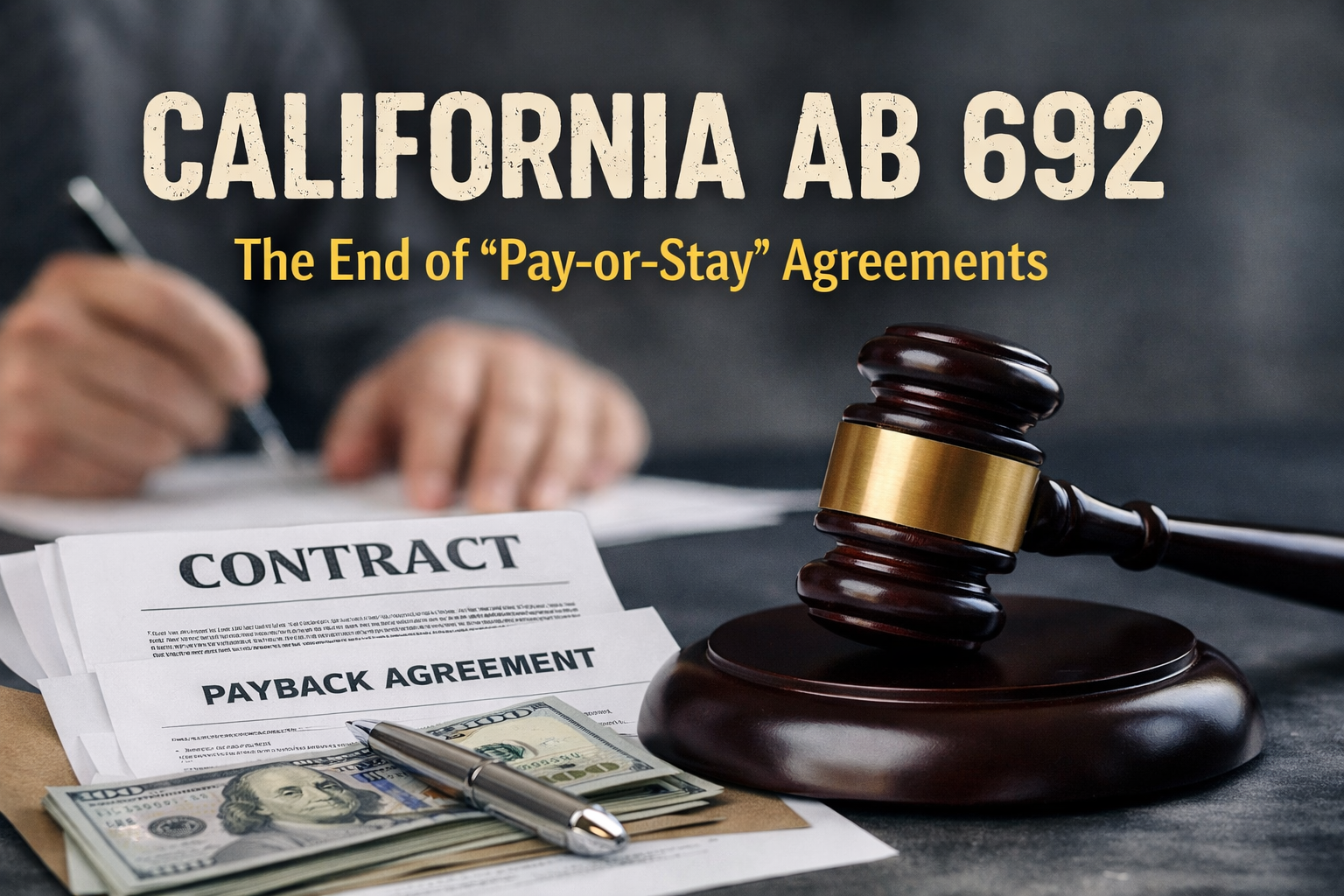 AB 692 Is a 2026 Template Trap Where “Pay-or-Stay” Repayment Clauses Can Create Immediate Exposure