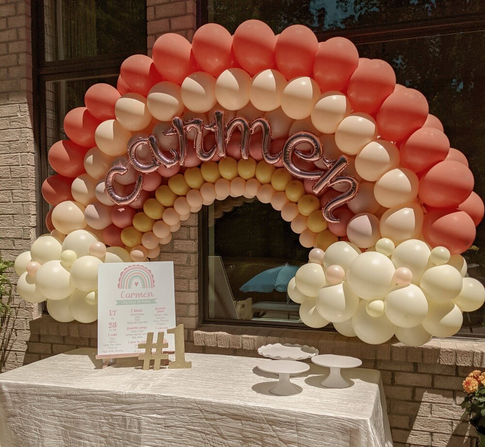 Giant chocolate balloon arch - Bohemian wedding decoration