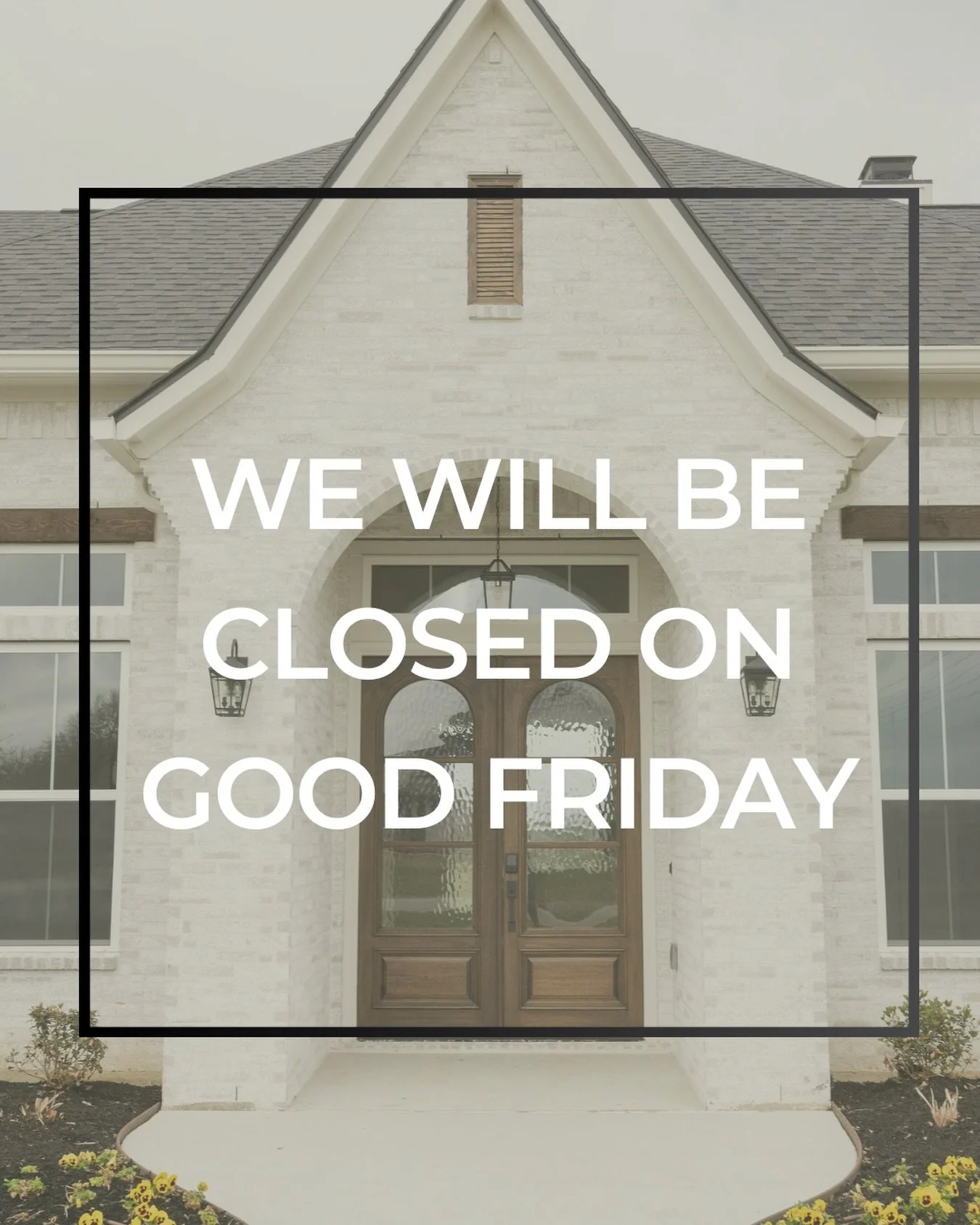 Just a quick heads up&hellip;Our office will be closed this Friday in observance of Good Friday. 

If there&rsquo;s anything you&rsquo;ve been meaning to connect with us about this week, feel free to reach out before then and we&rsquo;ll be happy to 