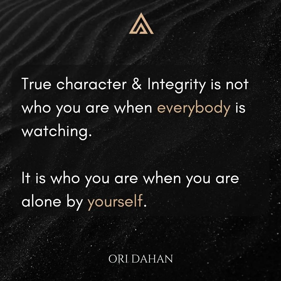 True character &amp; Integrity is not who you are when everybody is watching.

It is who you are when you are alone by yourself.

Your thoughts? 

#embodiment #empowerment #purpose #confidence #freedom #polarity #menswork #mensgroup #intimacycoach #m