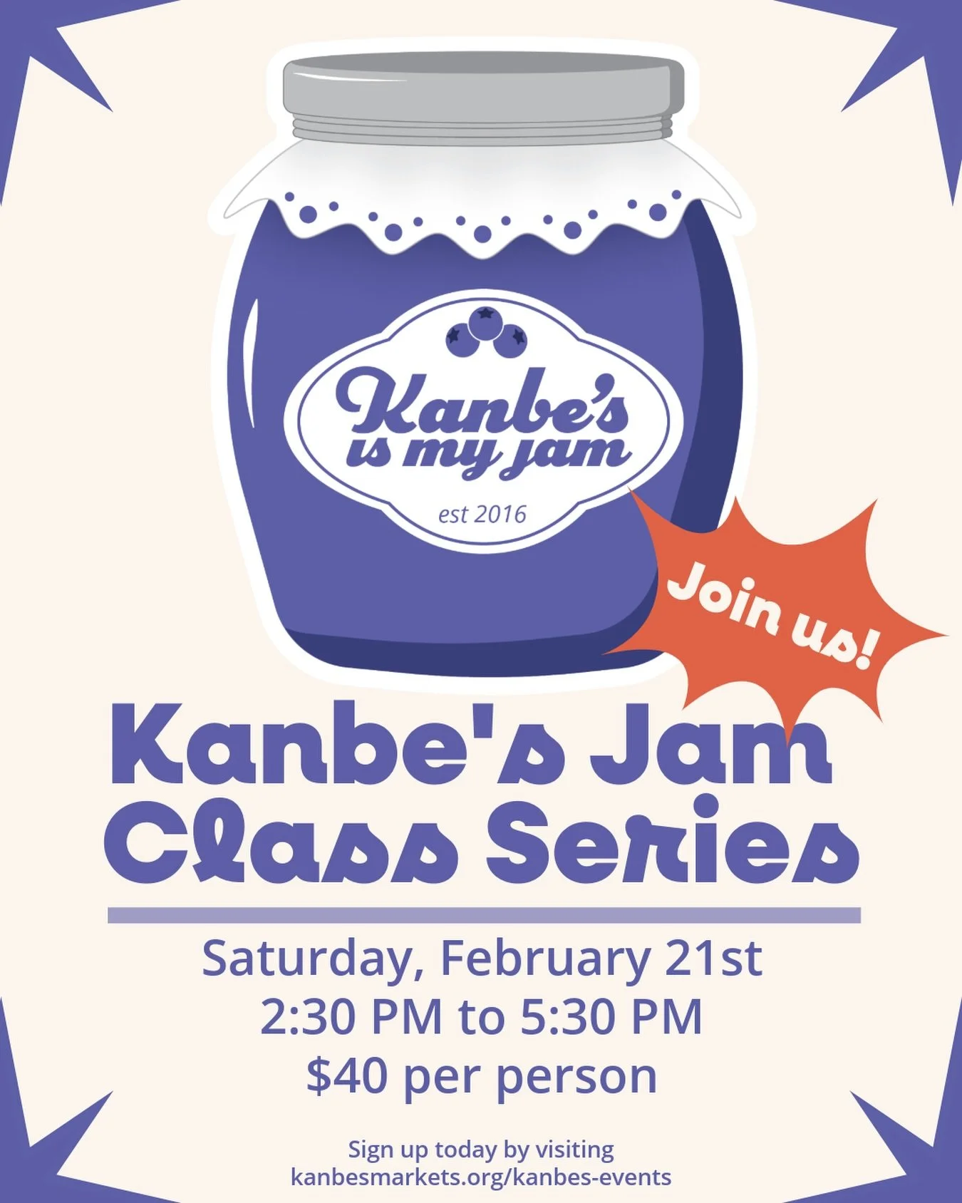 It&rsquo;s back 🍓✨

Join Kanbe&rsquo;s Markets for a hands on jam making class in Kansas City! Learn how to make small-batch jam using seasonal fruit, get guided instruction, enjoy all the supplies provided, and leave with a jar of jam you made your