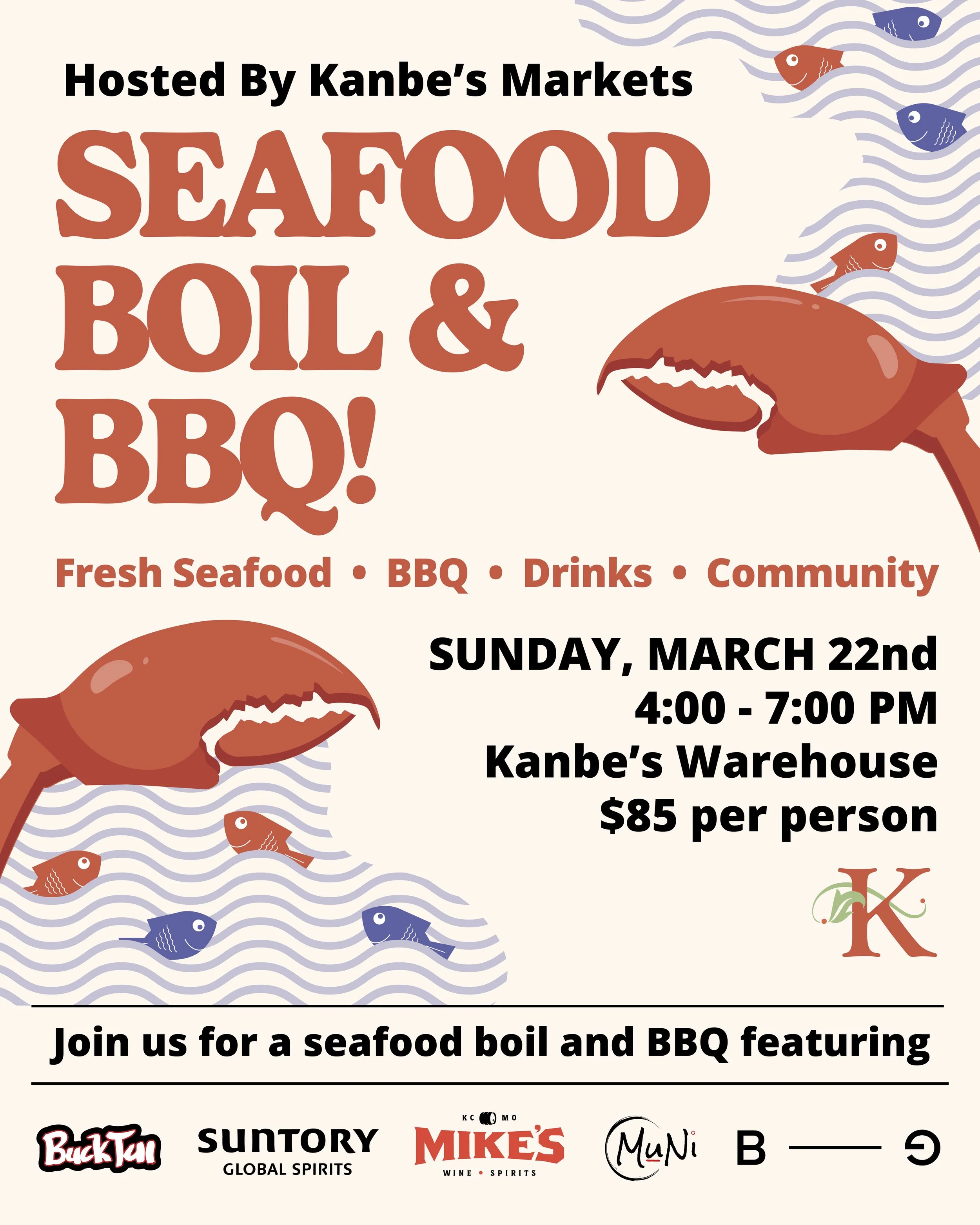 Louisiana-Style Seafood Boil &amp; Kansas City BBQ Warehouse Party Hosted by Kanbe's Markets