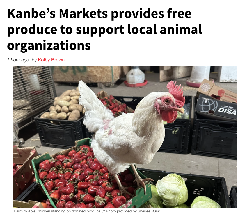 Kanbe’s Markets provides free produce to support local animal organizations
