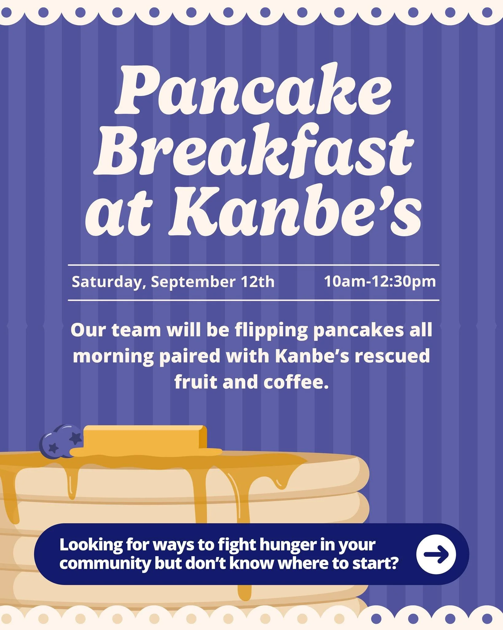 🥞 Come for the pancakes. Meet your food community.

This Hunger Action Month, we&rsquo;re throwing a breakfast with a few of our food system partners  @kansascityfoodhub, @kccancompost , and @urbanproducepush 
Grab a plate of pancakes topped with re