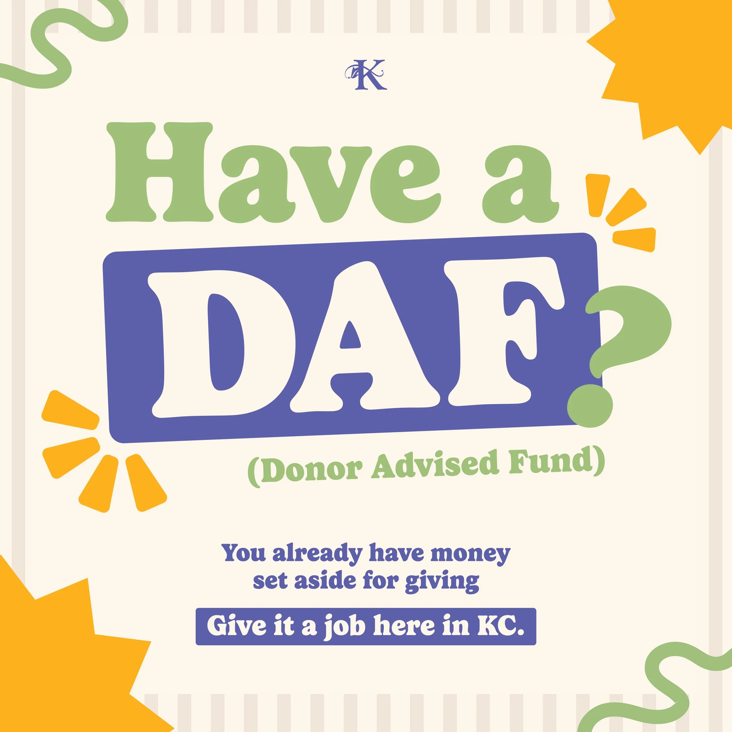 Have a donor advised fund? You already have money set aside for giving. This DAF day, consider where you want it to go. 

Recommend a grant to Kanbe&rsquo;s Markets and keep fresh food moving across Kansas City.

Your gift supports the connections th