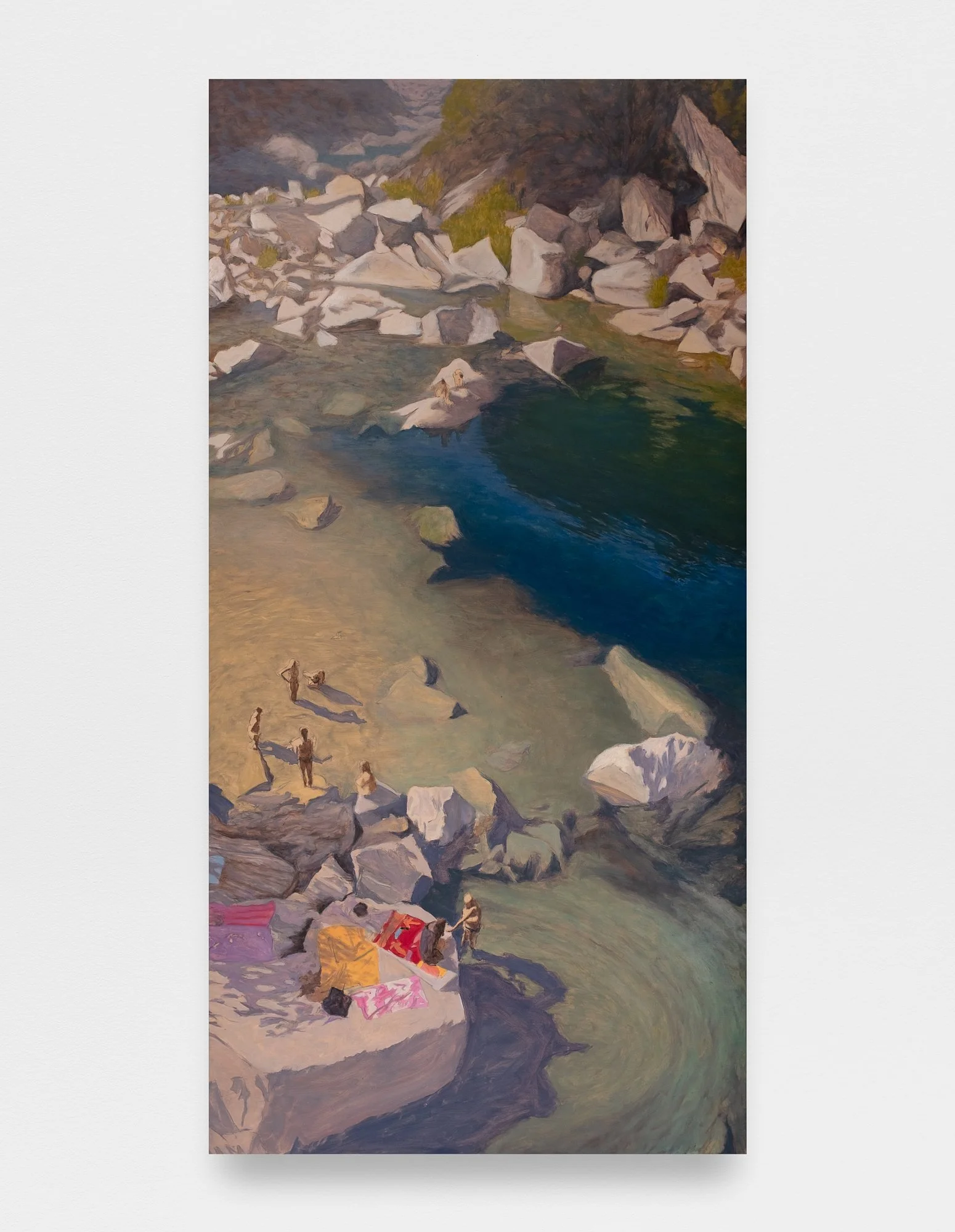 Yuba from Above, 60 x 30 inches, oil on panel, 2025