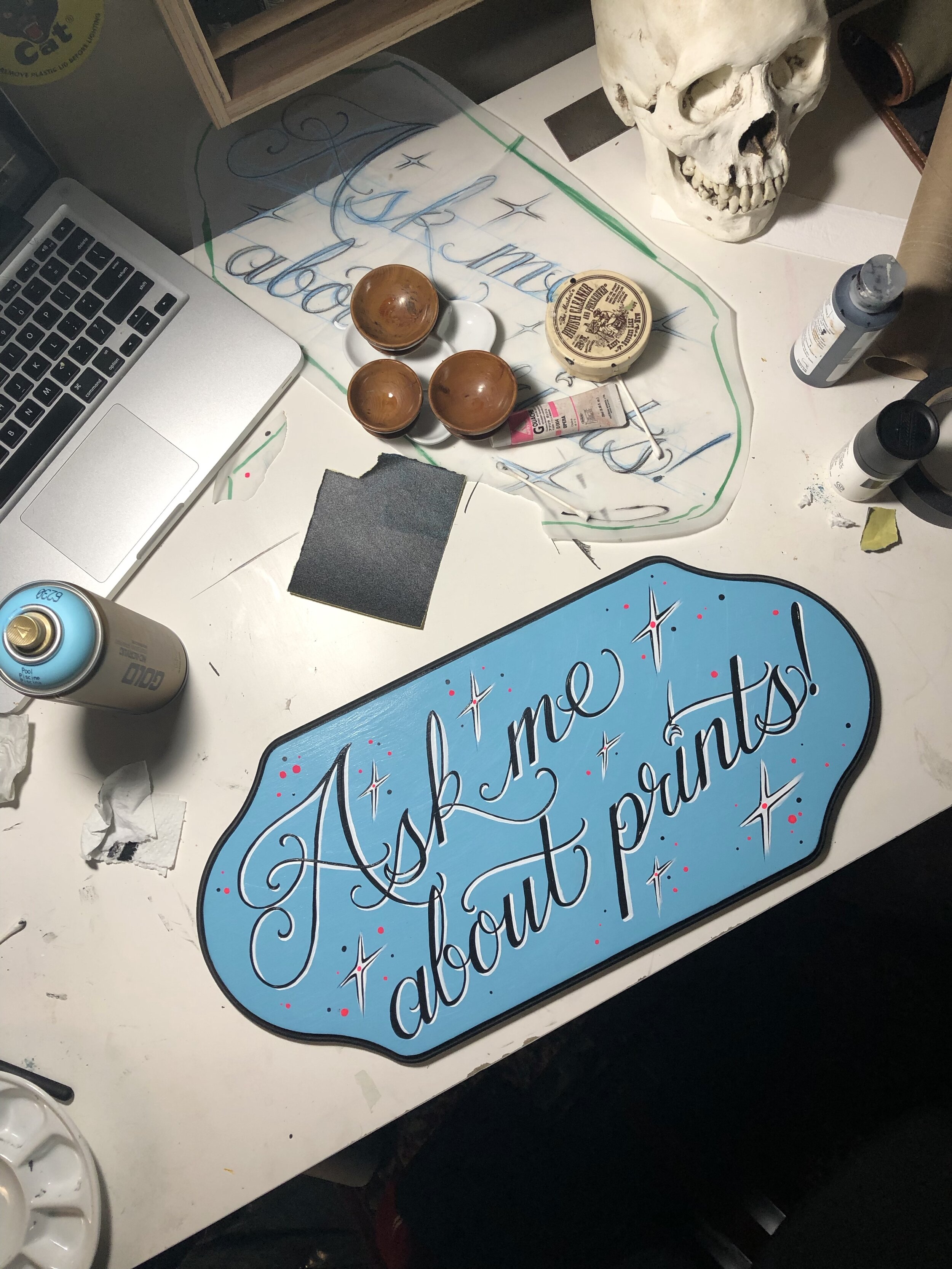 Sign Painting: Ask Me About Prints!