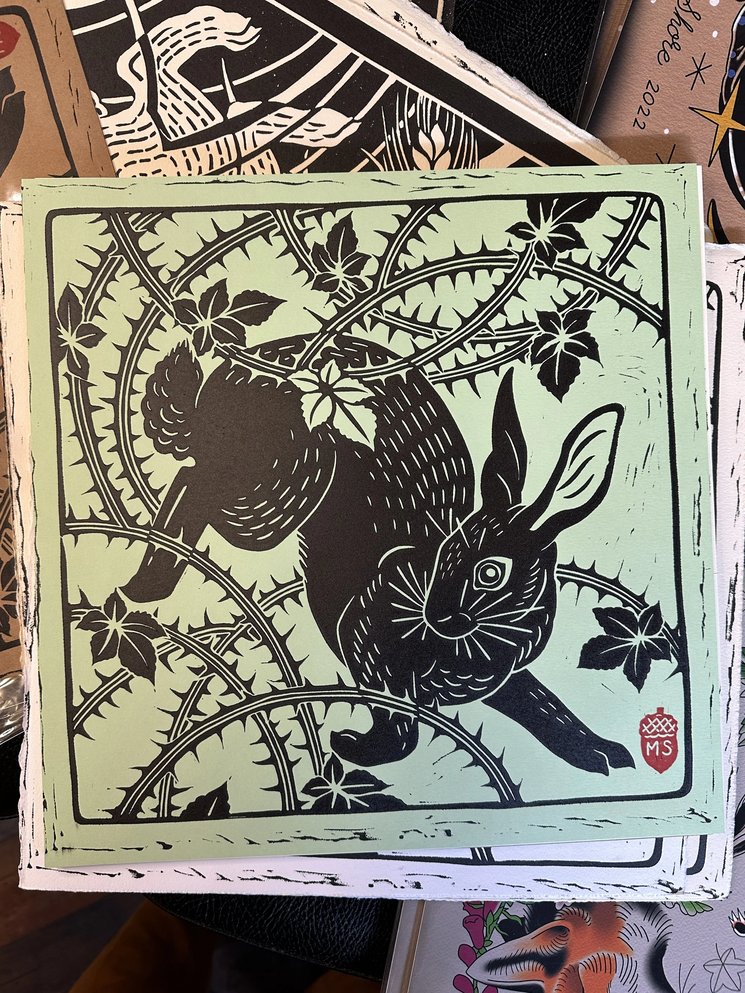 "All The World Will Be Your Enemy" First Edition Lino Print on Cardstock Paper Various Colors