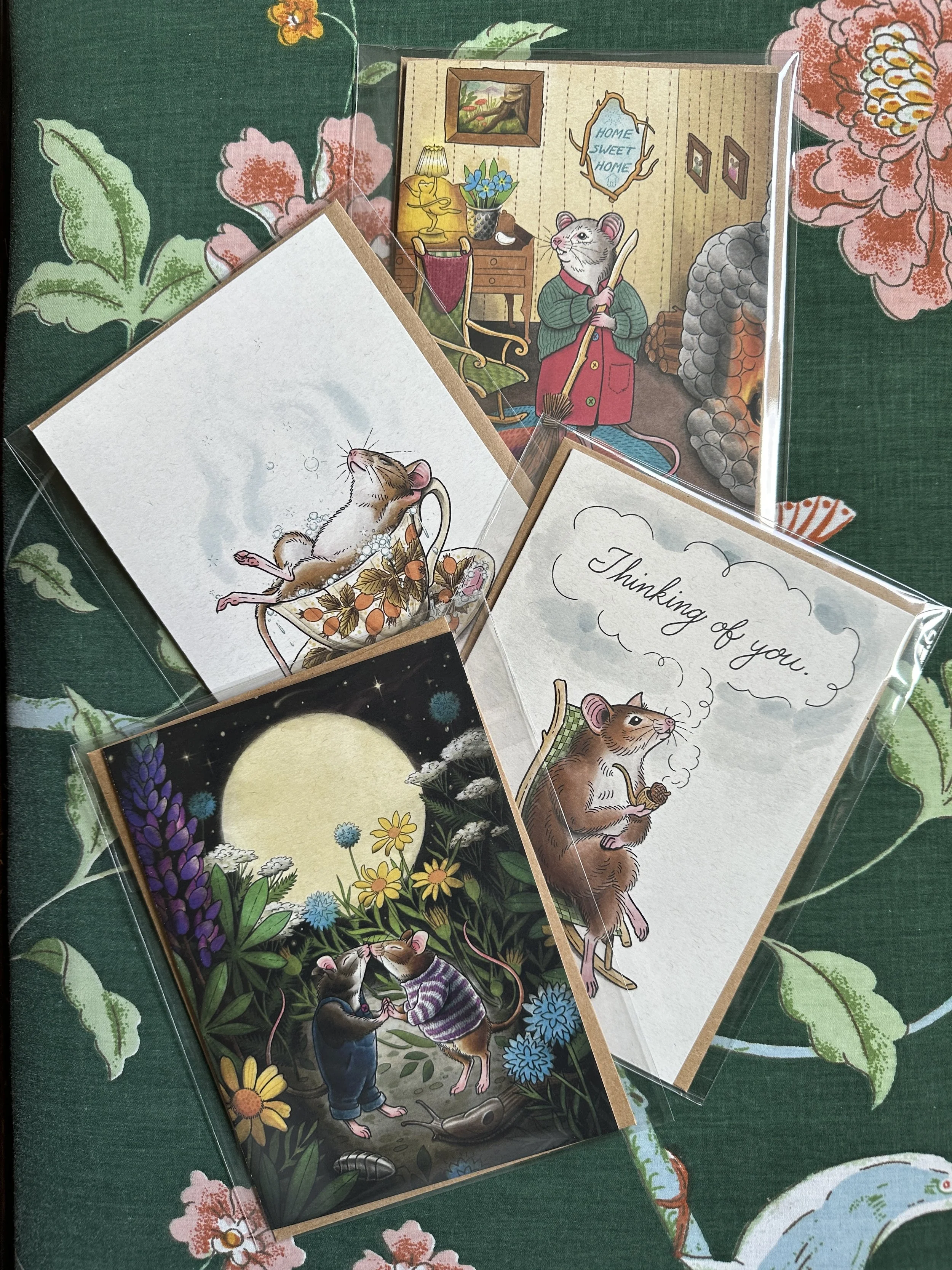 Set of 4 Mouse Greeting Cards