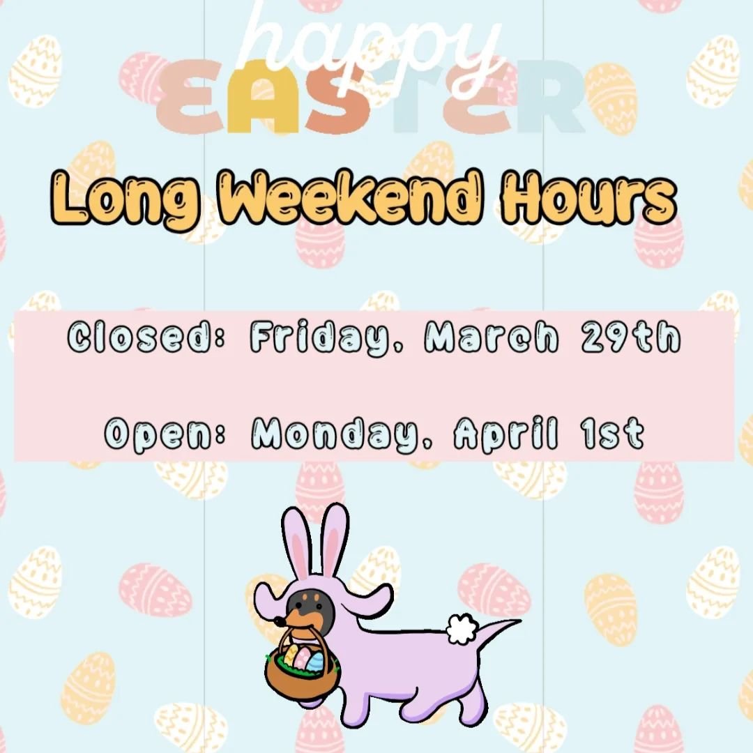 A friendly reminder of our upcoming hours!

If you have an emergency over the weekend, please contact the Huronia Veterinary Emergency Clinic in Barrie. 

Let's all have a fun and safe weekend!