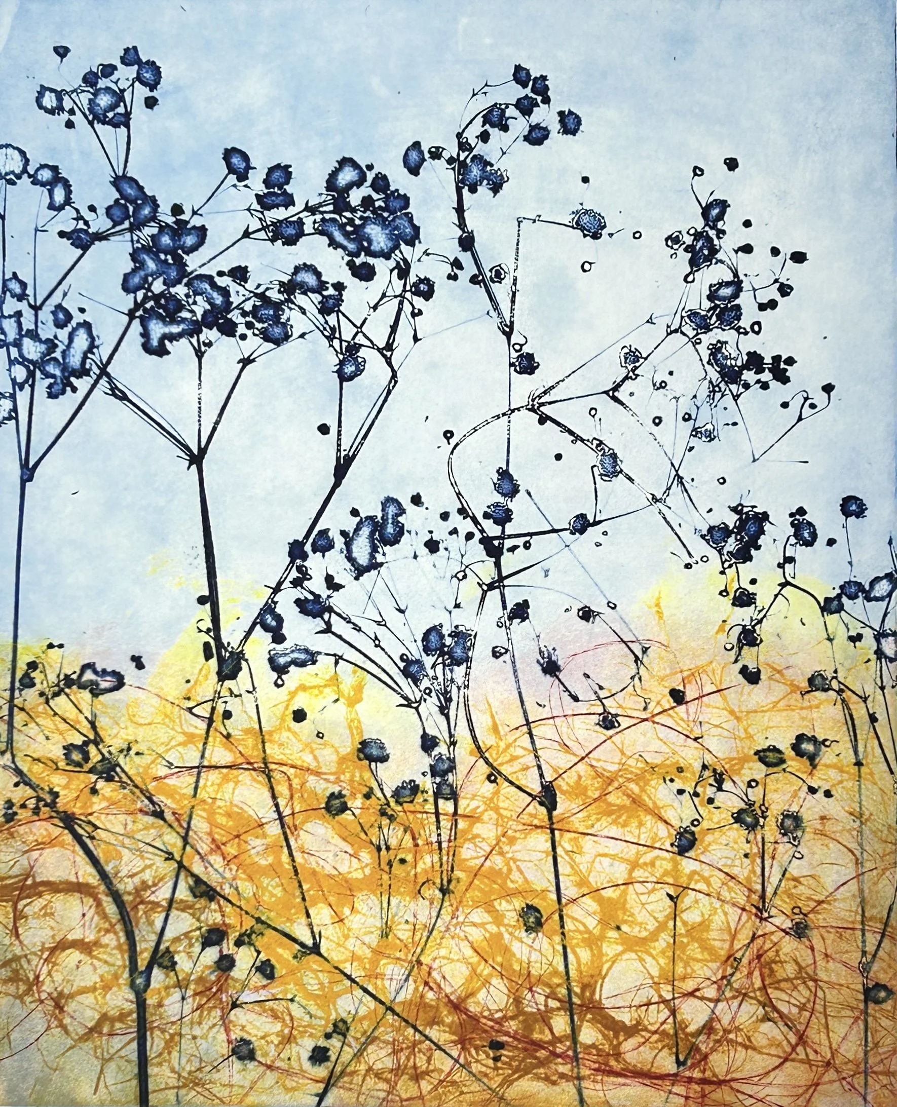 Diane Wilkin,  Dance in the Meadow,  etching