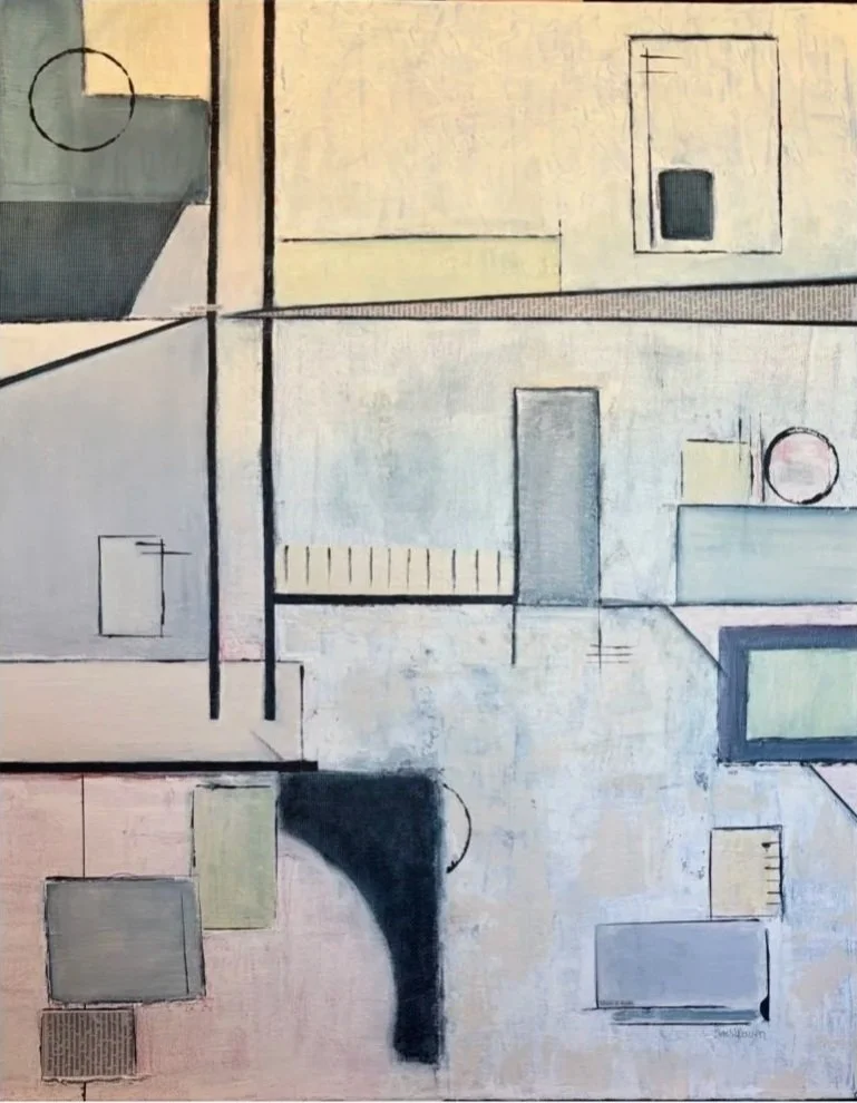 Barbara Warren, Future In Doubt , Mixed media on canvas, 24x30 in. $450