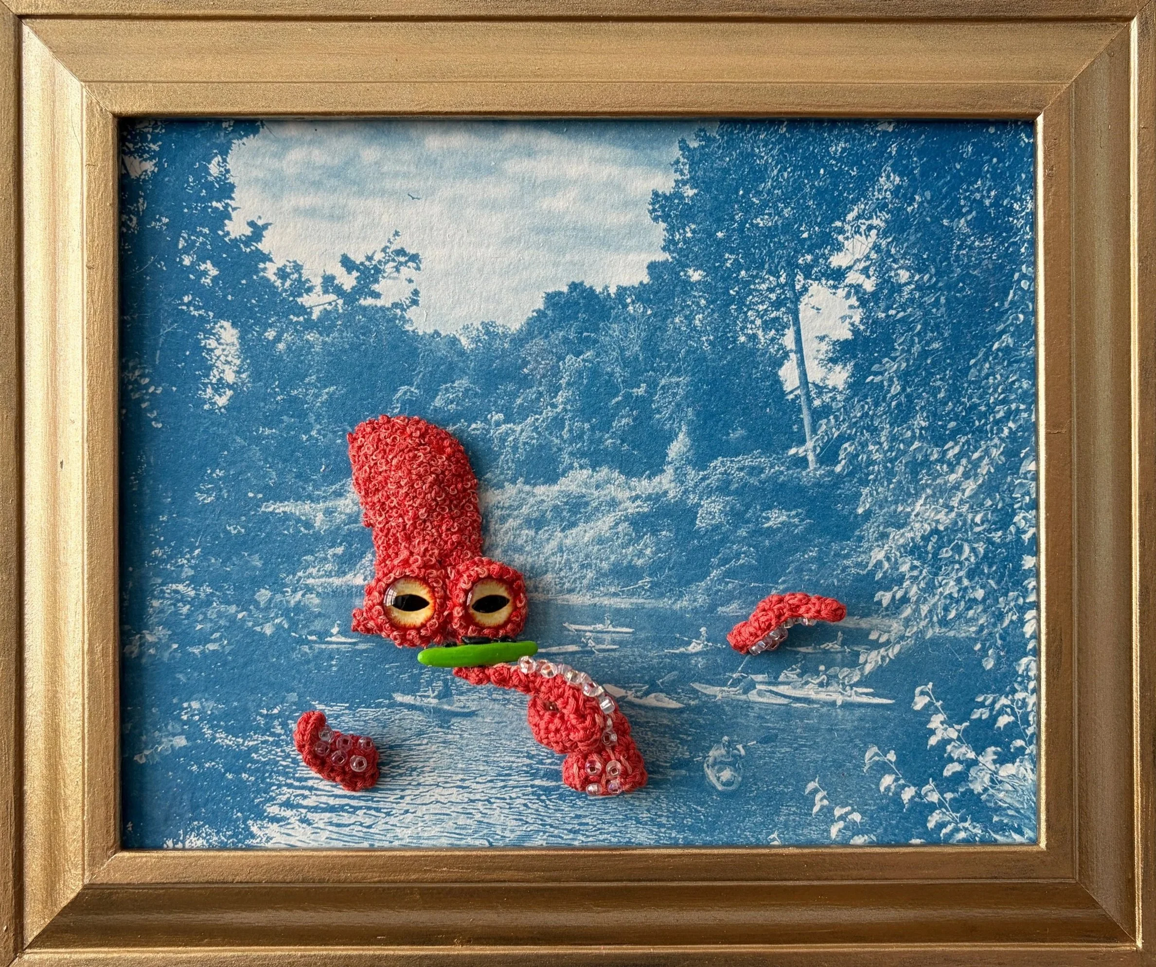 Julie Stavitski,  Chapter 2 Cousin Timmy Is Curious,  cyanotype embroidery crochet