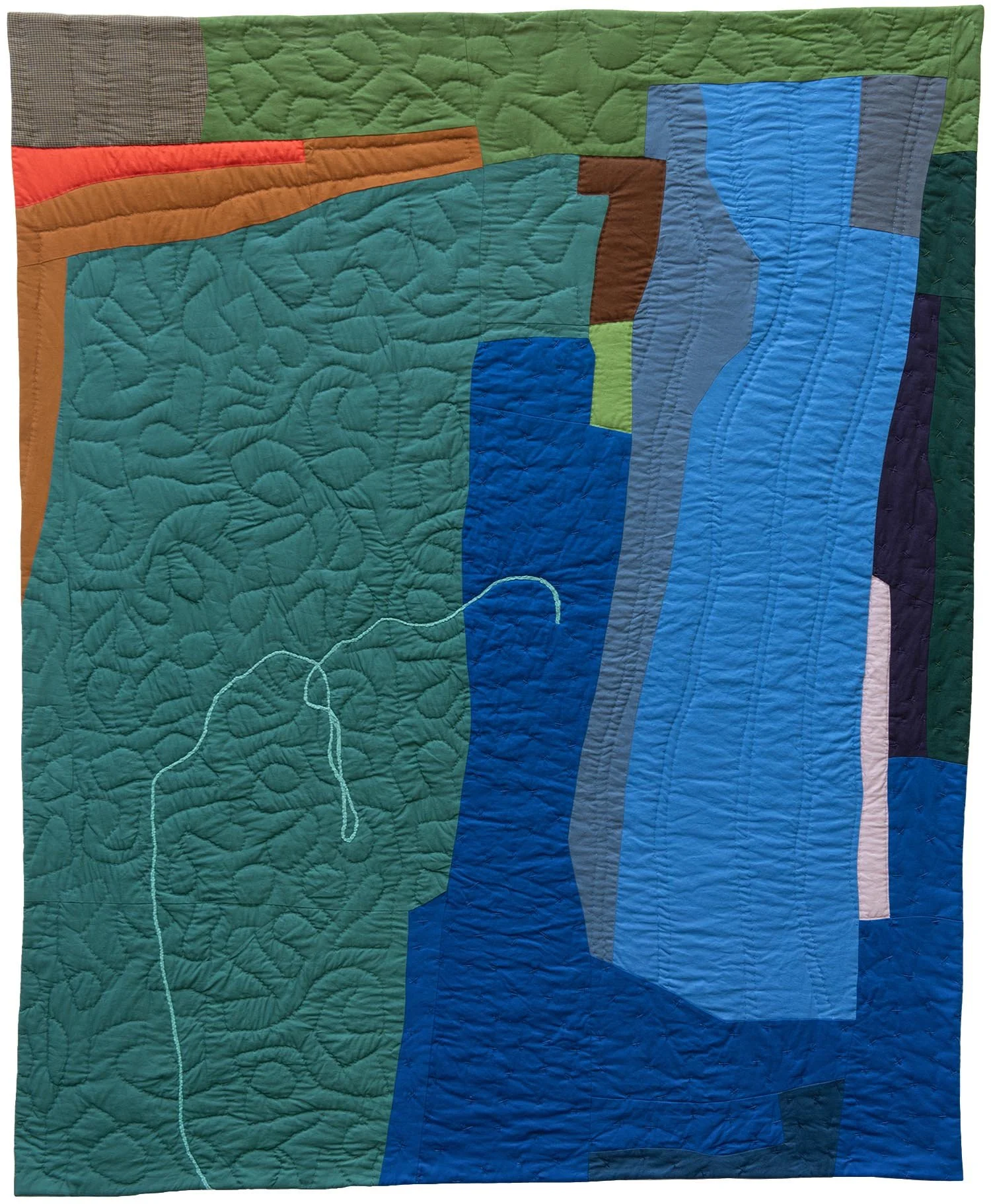 Katie Chester  Blue Ribbon Quilt  textile art
