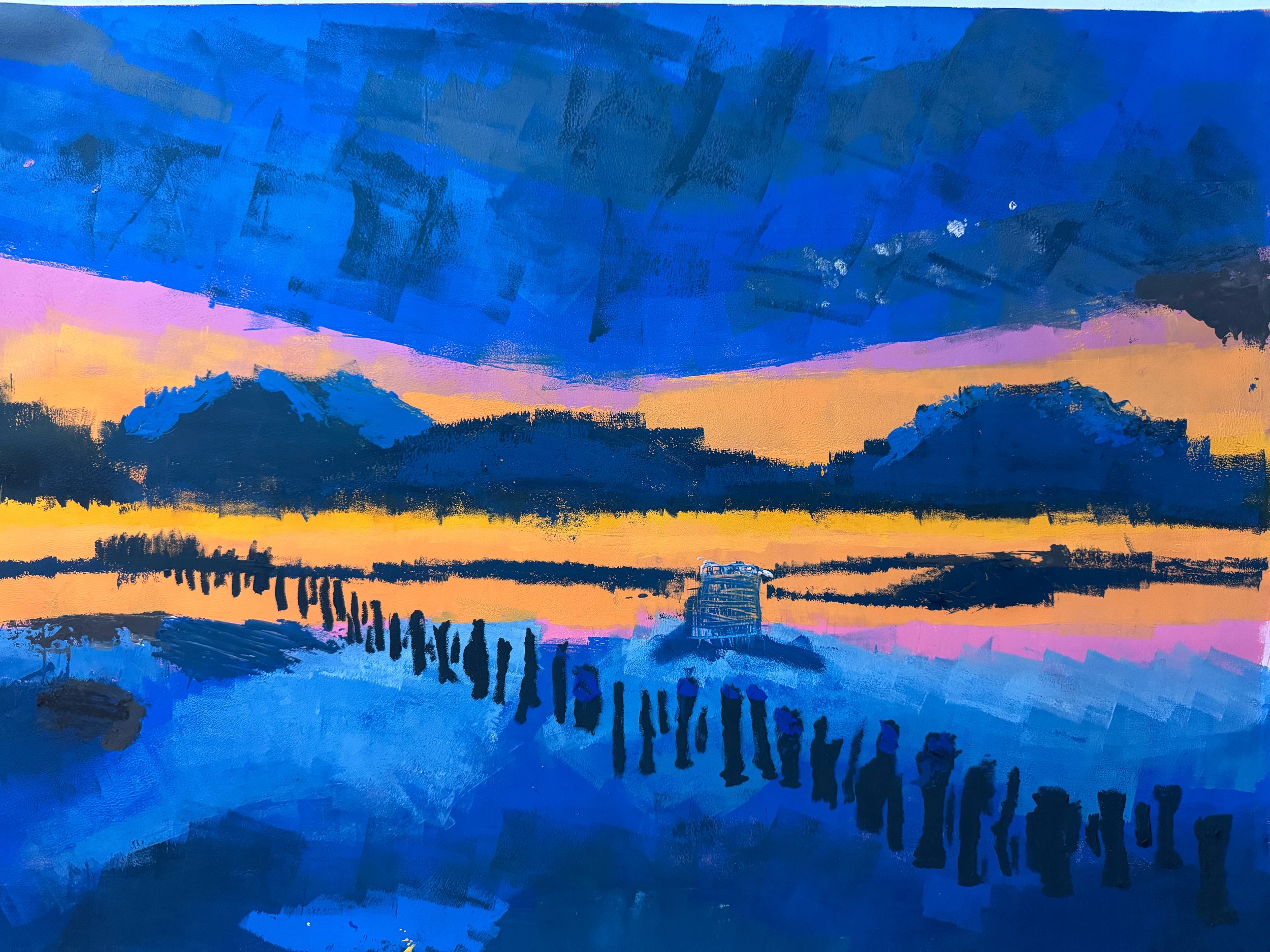 Will Wright, Sunset , printmaking ink, CHS