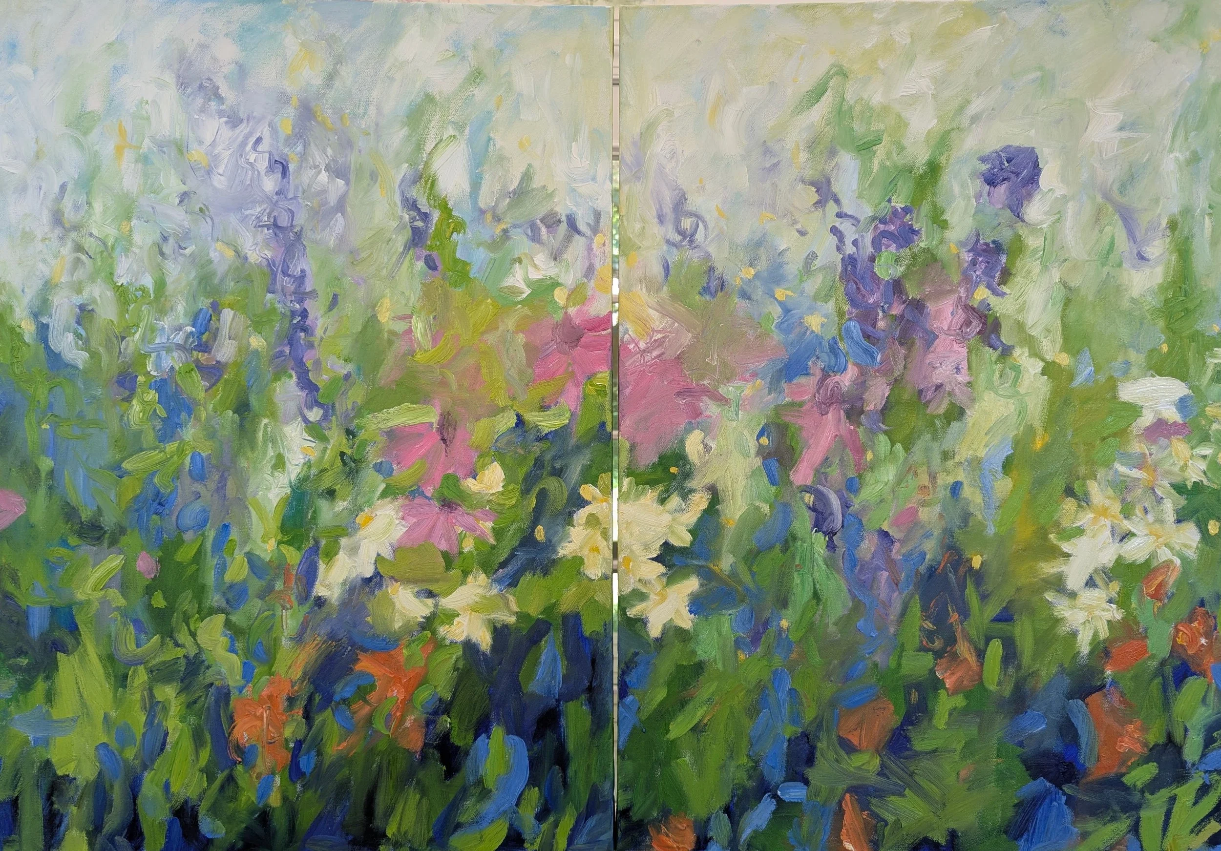 Jennifer Esser,  Summer Solstice , Diptych, oil on canvas