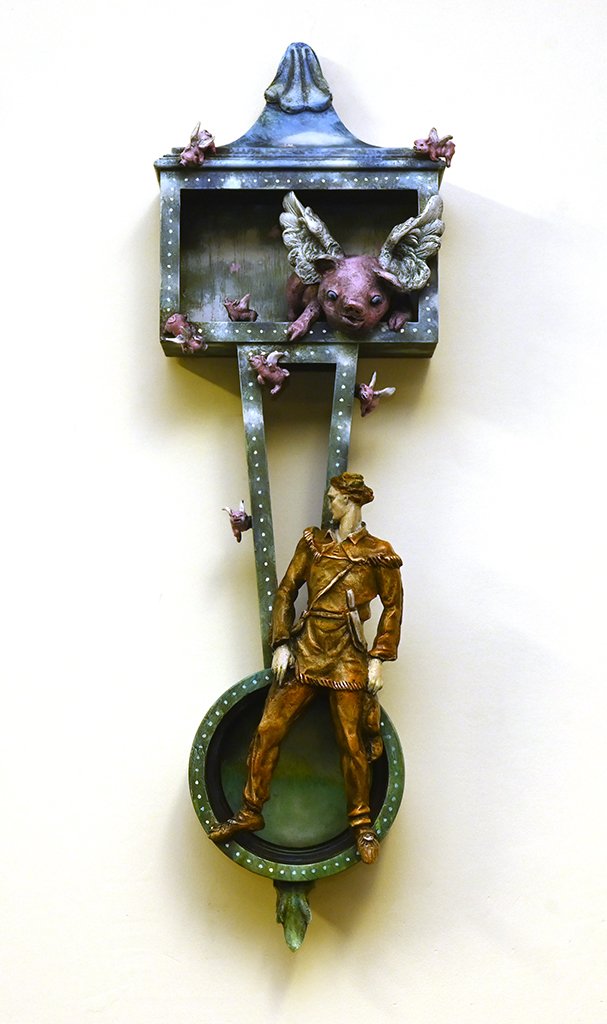 Karen Rexrode,  Where Pigs Fly,  assemblage