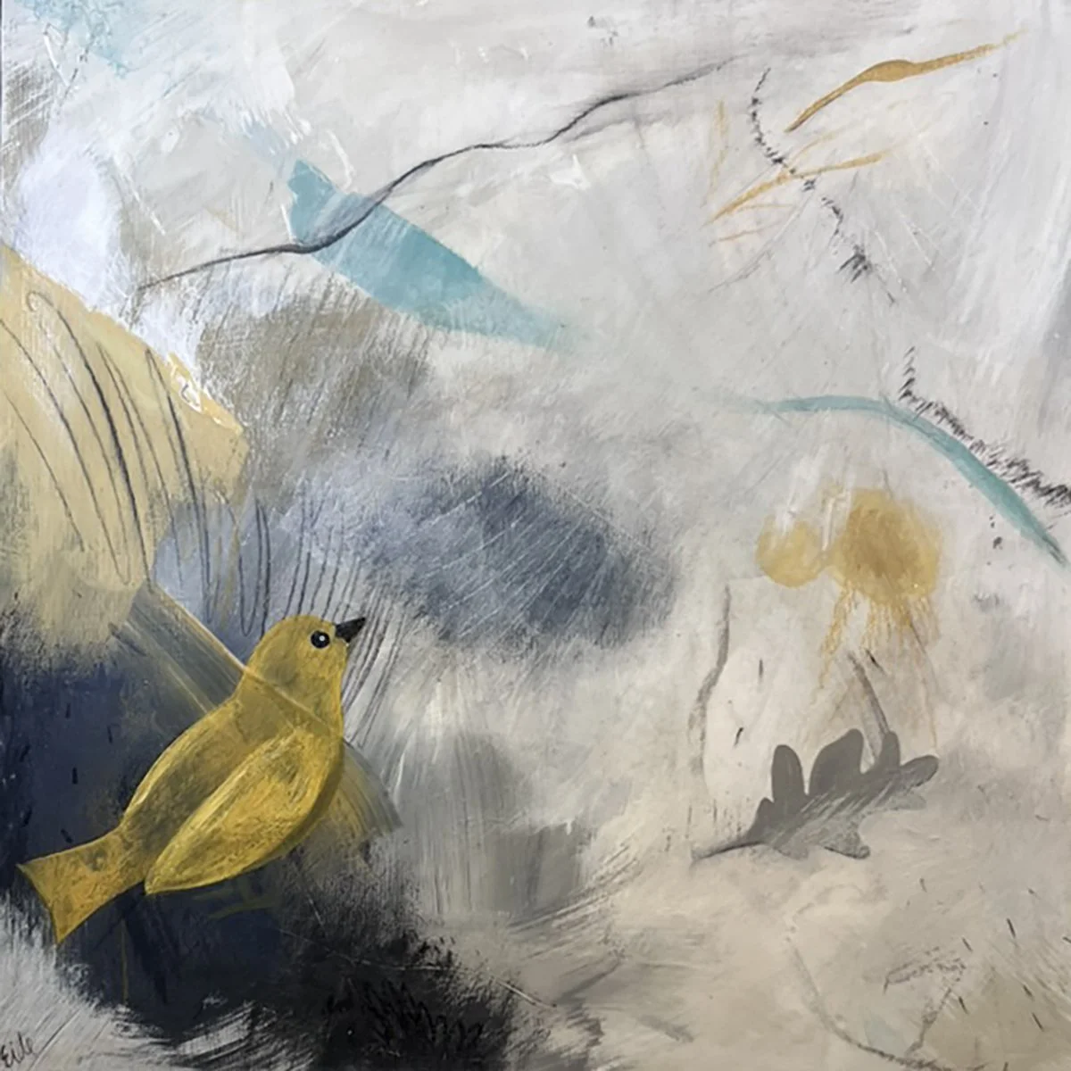Karen Eide, Vestiges, Mixed media and wax, 12x12 in. $375