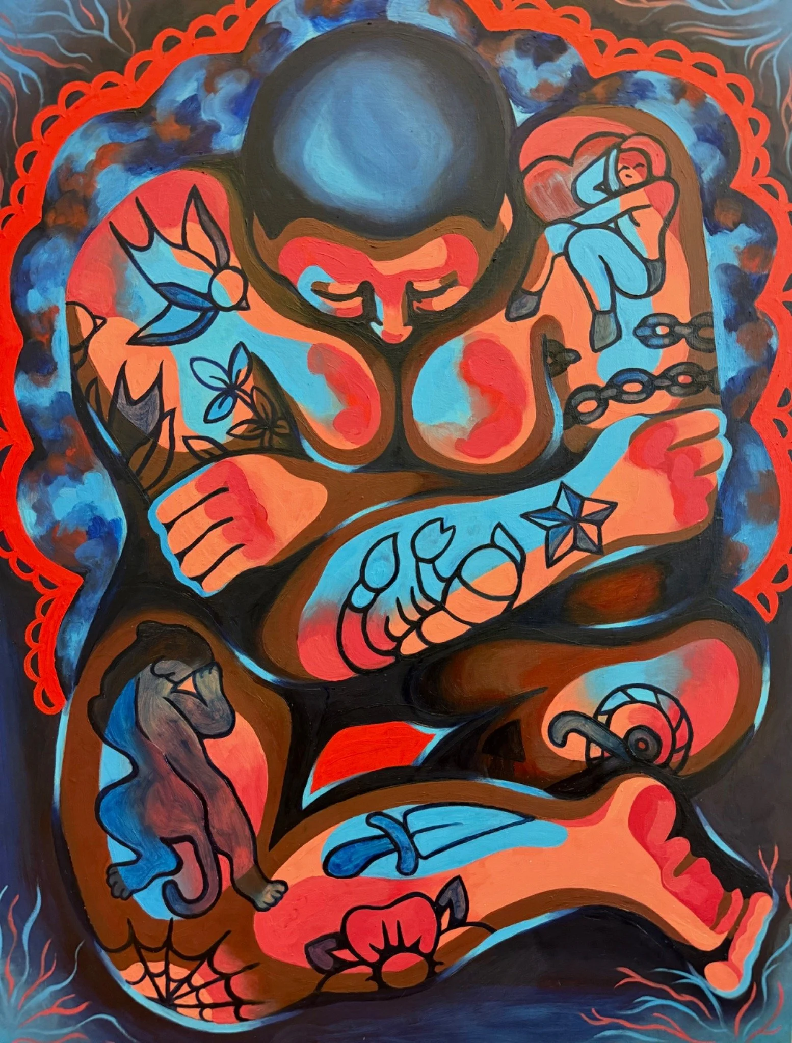 Sidney Hale,  Andro (you're safe inside me),  oil on canvas