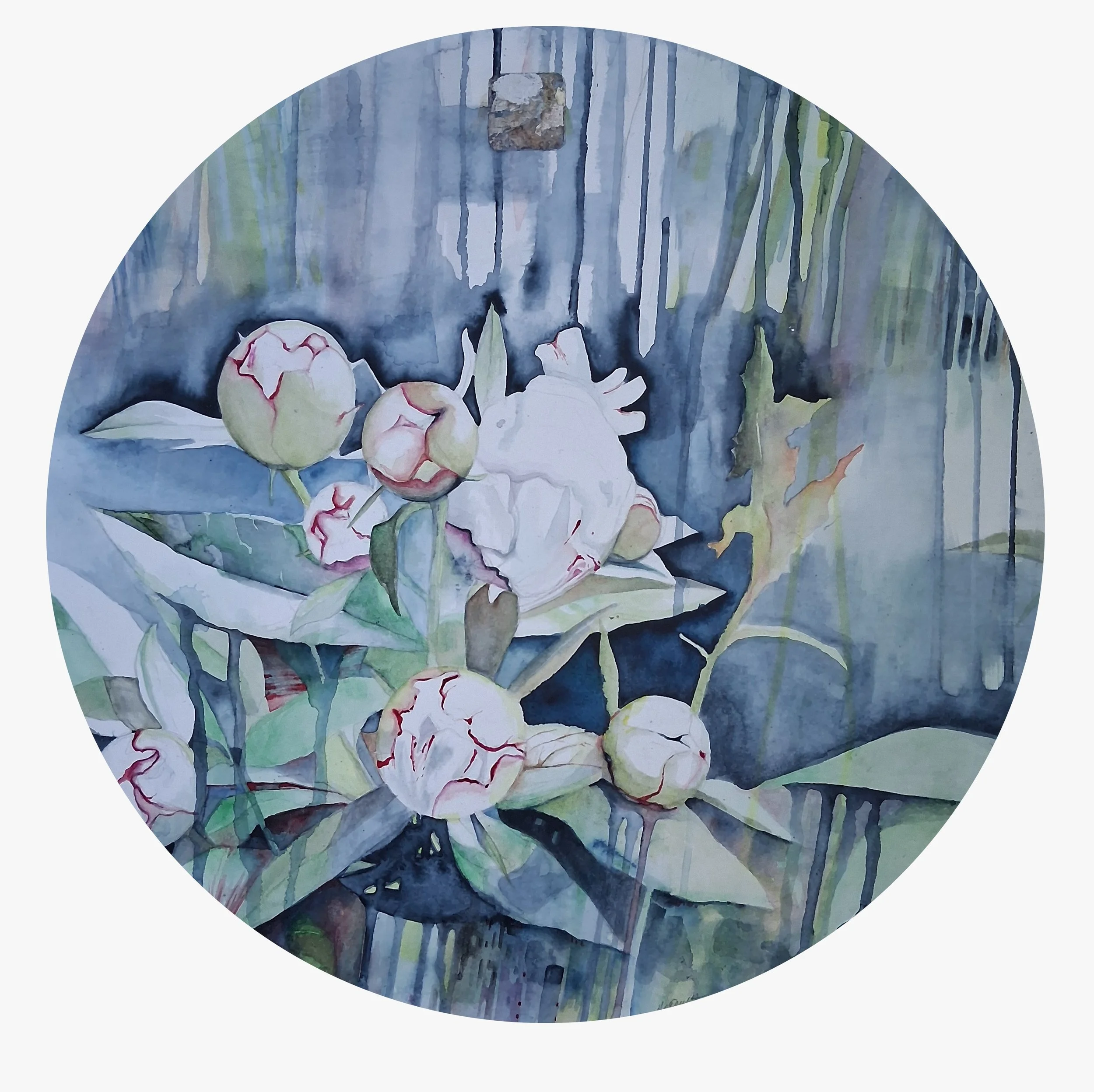 Heather Owens, Peonies, Watercolor, 18x18 in. $400