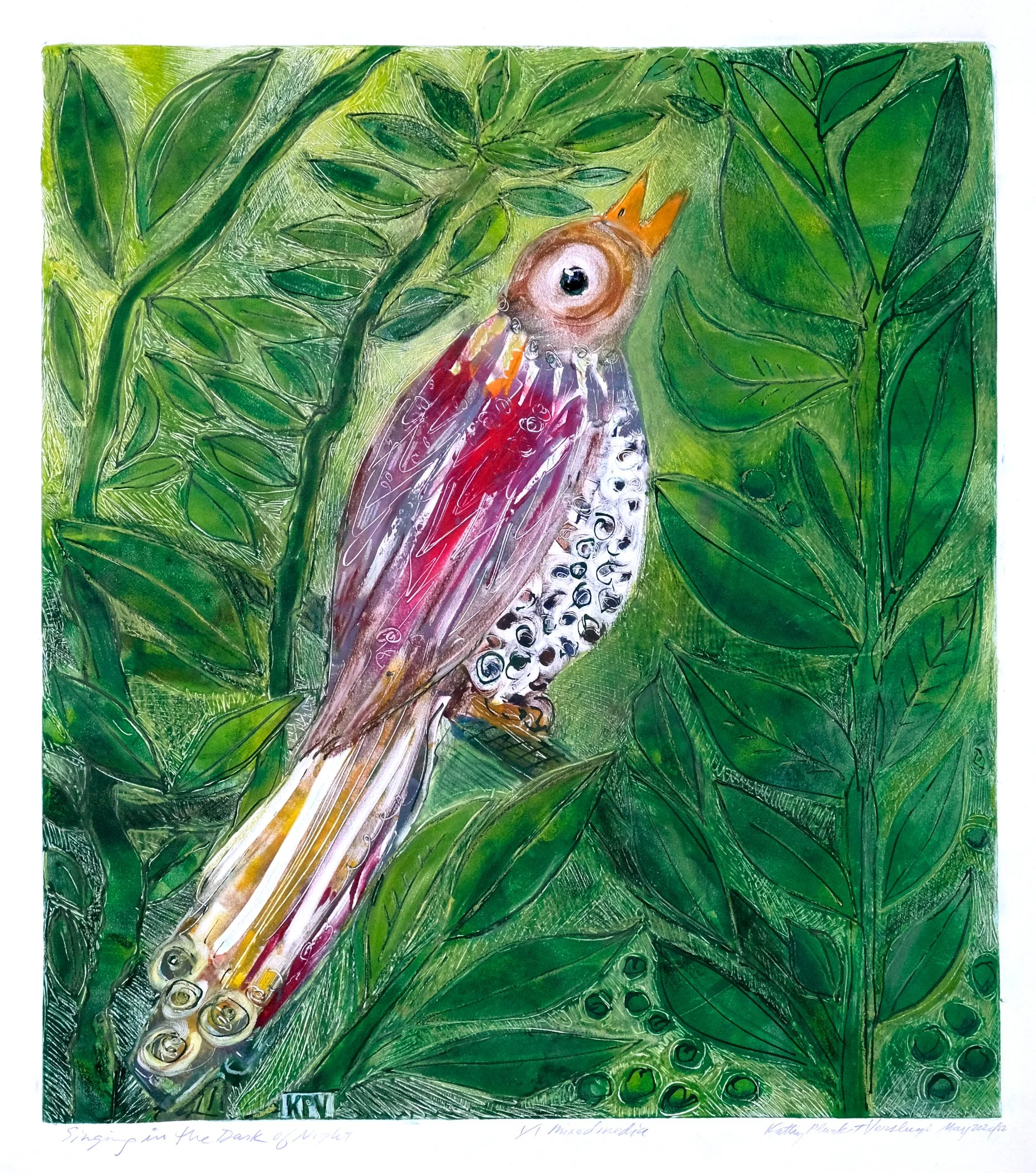 Kathy Plunket Versluys  Singing in the Dark of Night  MixedMedia