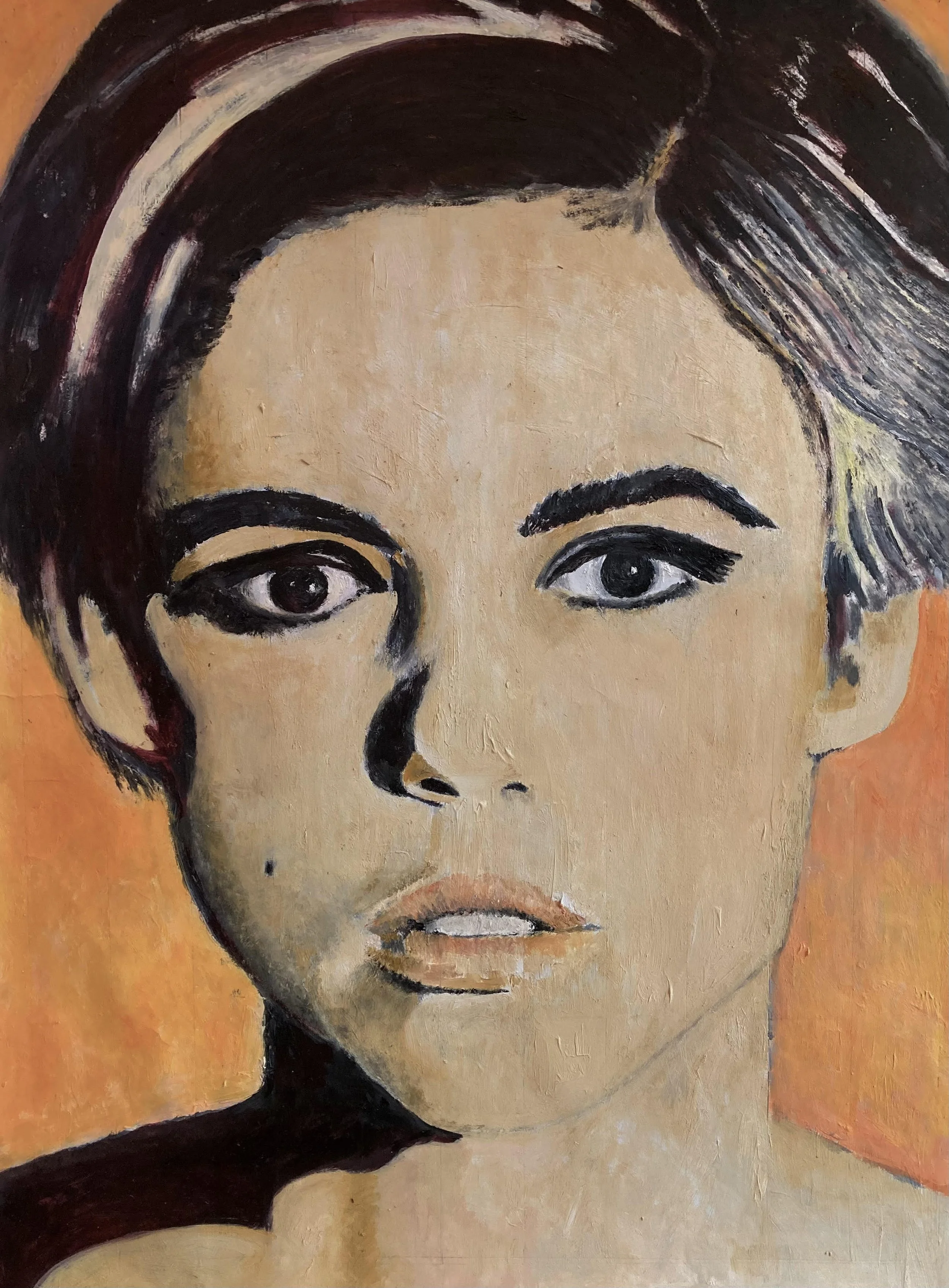 Kelly Lonergan, Edie, oil on gessoed paper