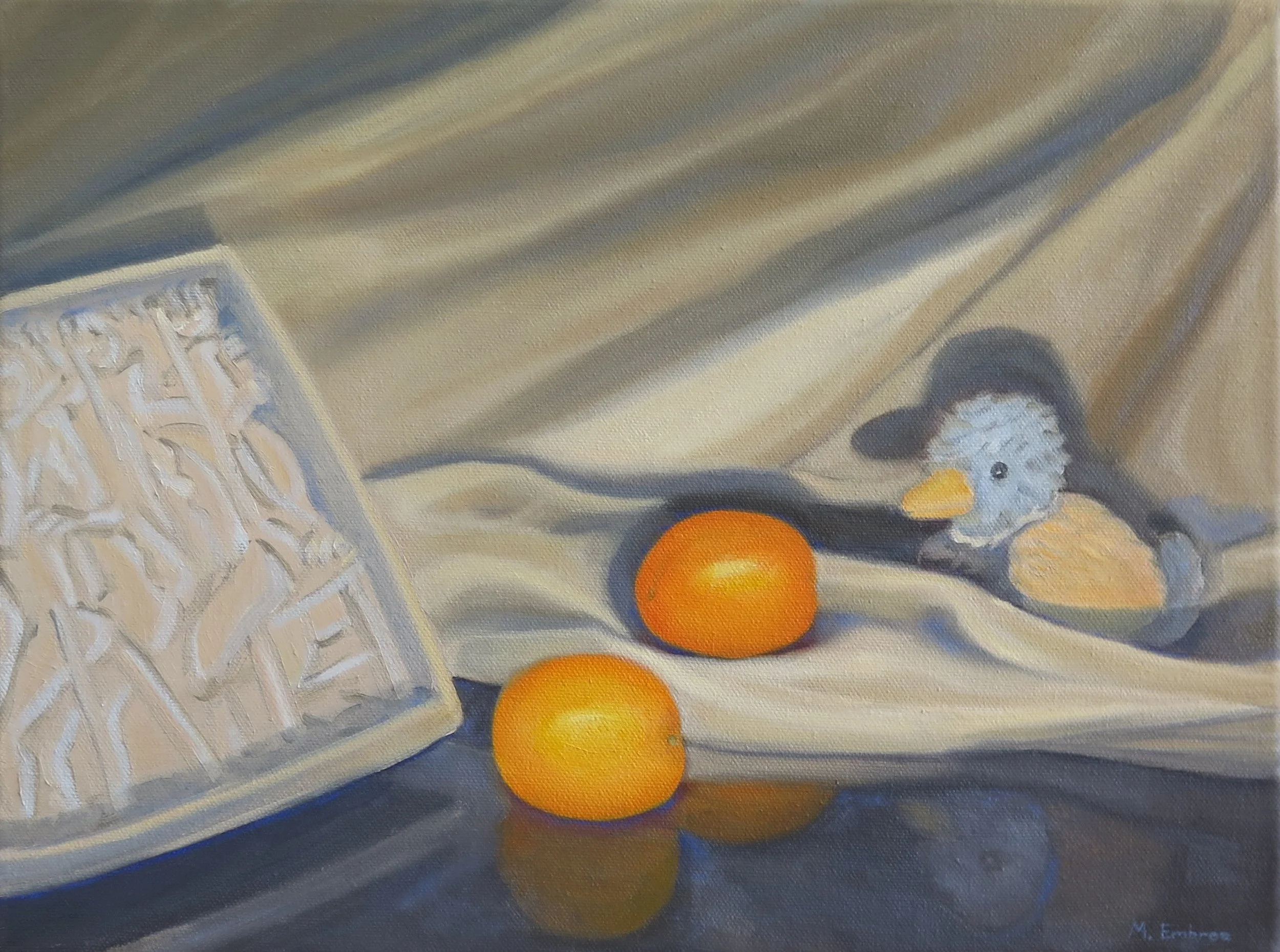 Margaret Embree, Duck, Oranges and Plate Oil on canvas, 12x16 in. $1,200