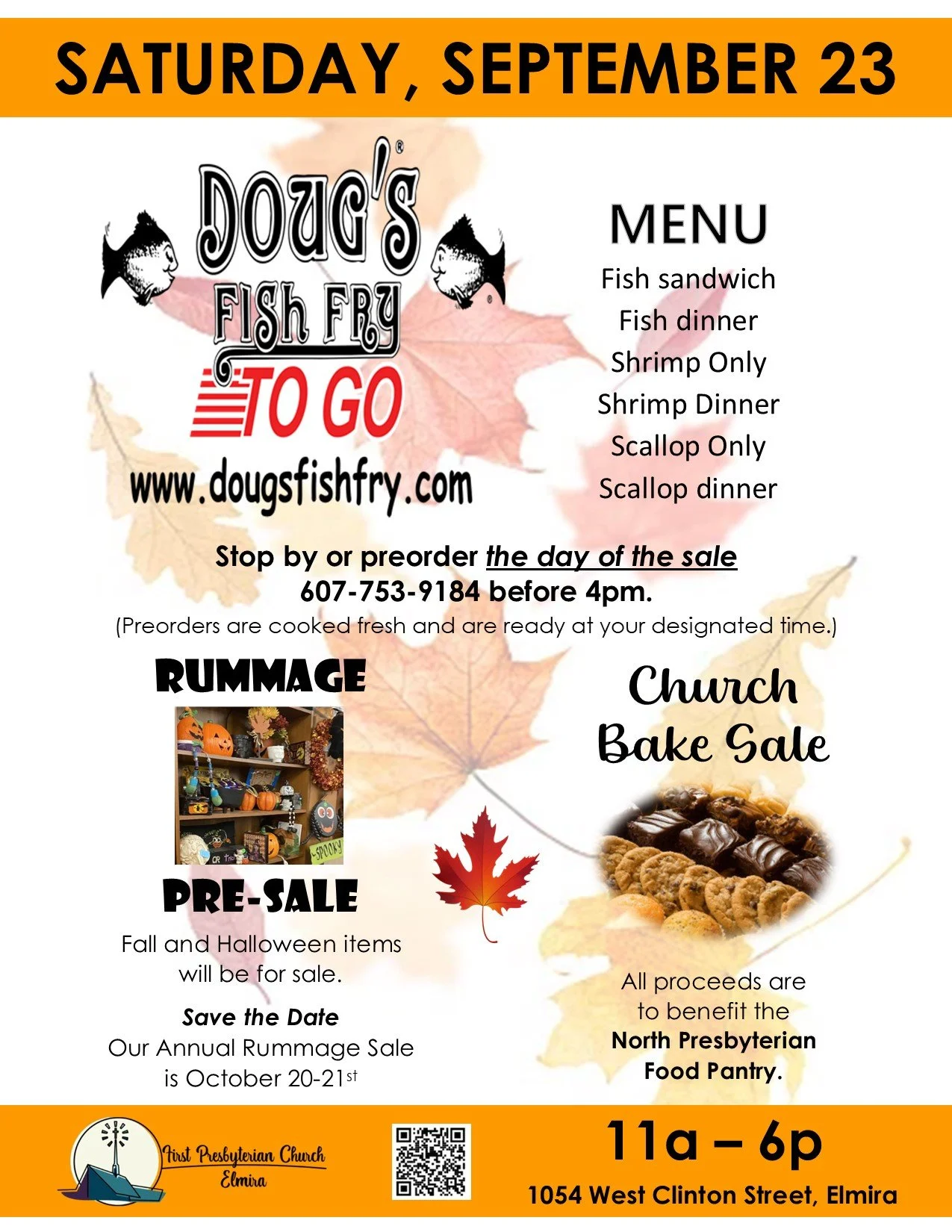 Doug's Fish Fry with Rummage PreSale and Church Bake Sale — First