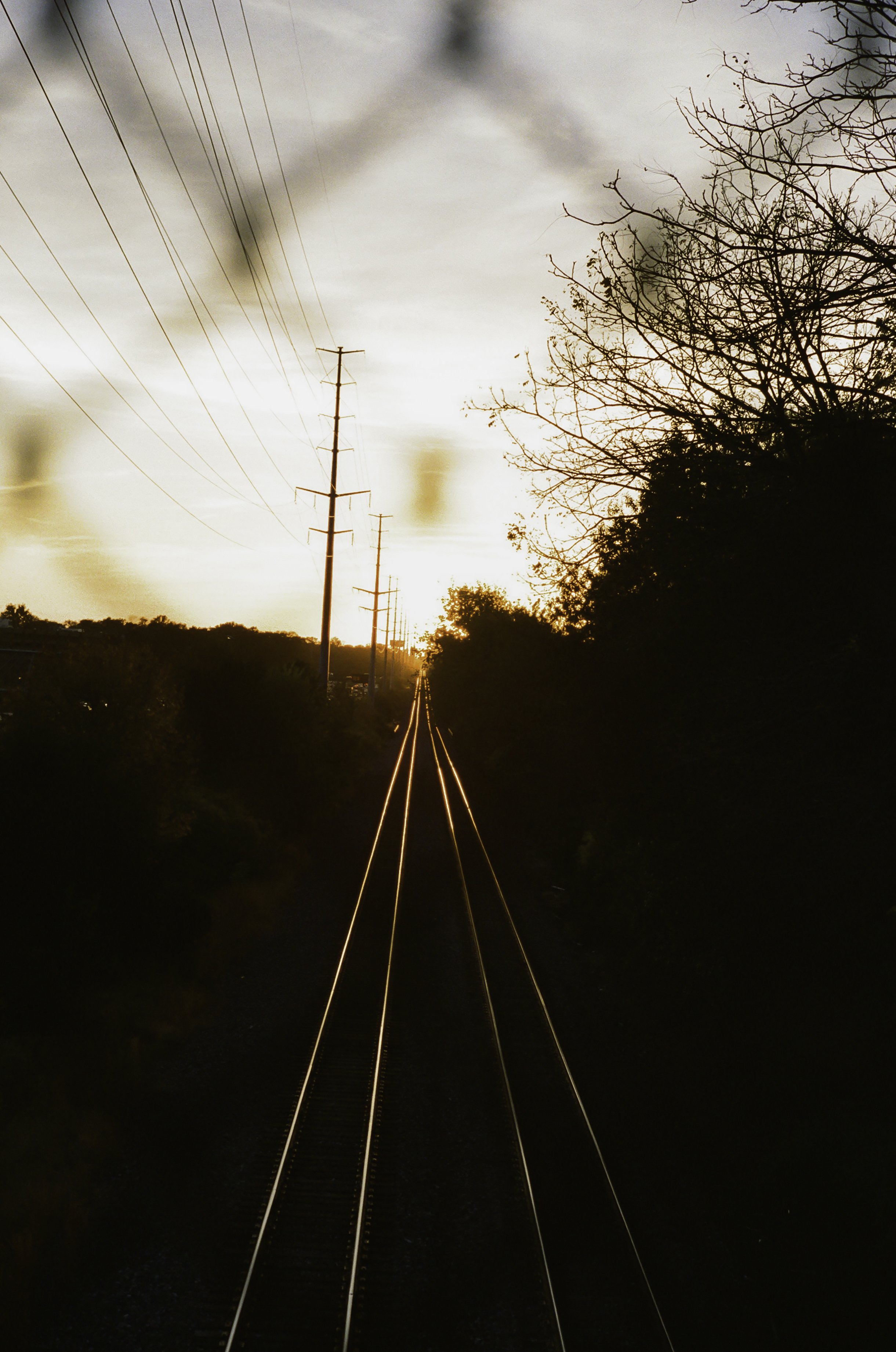 Railroad tracks at sunset.JPG