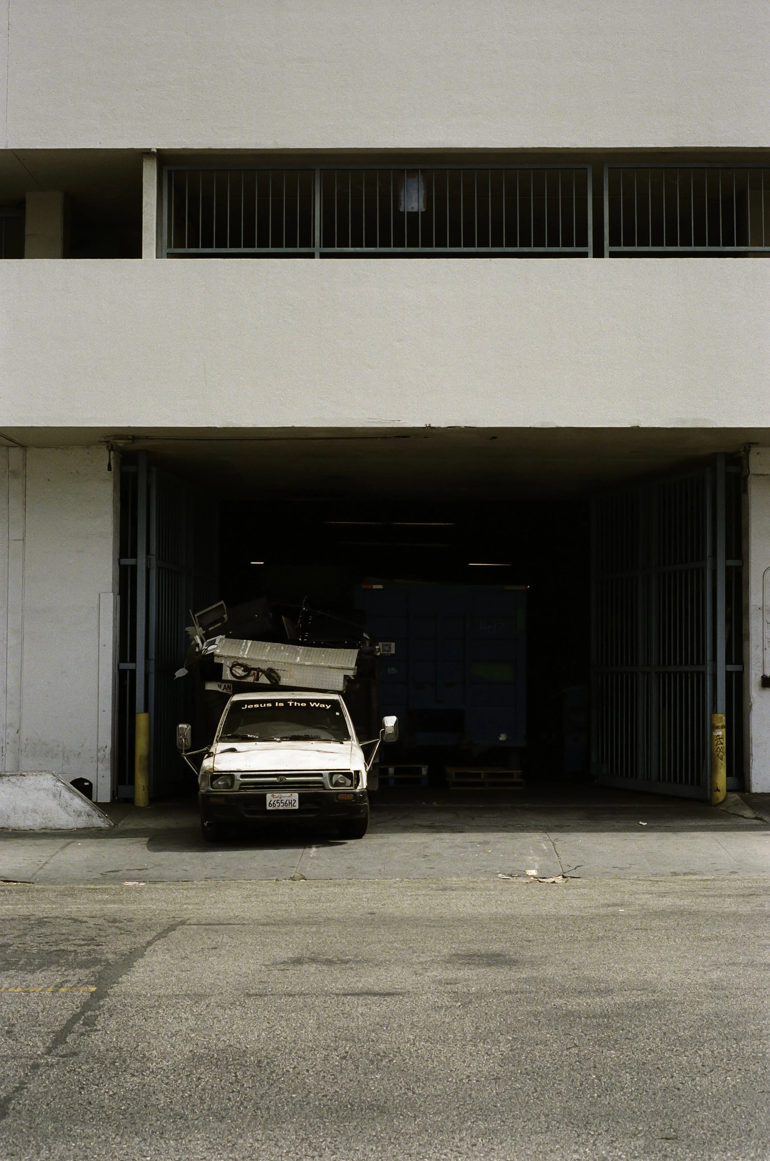 Truck pulling out of garage.JPG