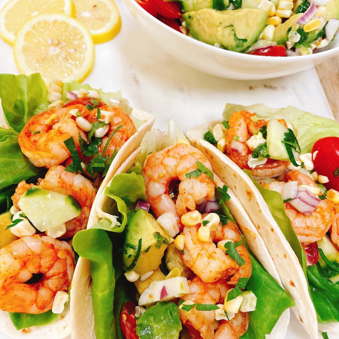 Y&rsquo;all&hellip;. I just love when a thought comes to my head, ingredients are in the fridge and I create!! 

Ceviche Shrimp Tacos are in the blog and they were on our table tonight. A true testament to summer freshness!! They&rsquo;re not TRUE ce