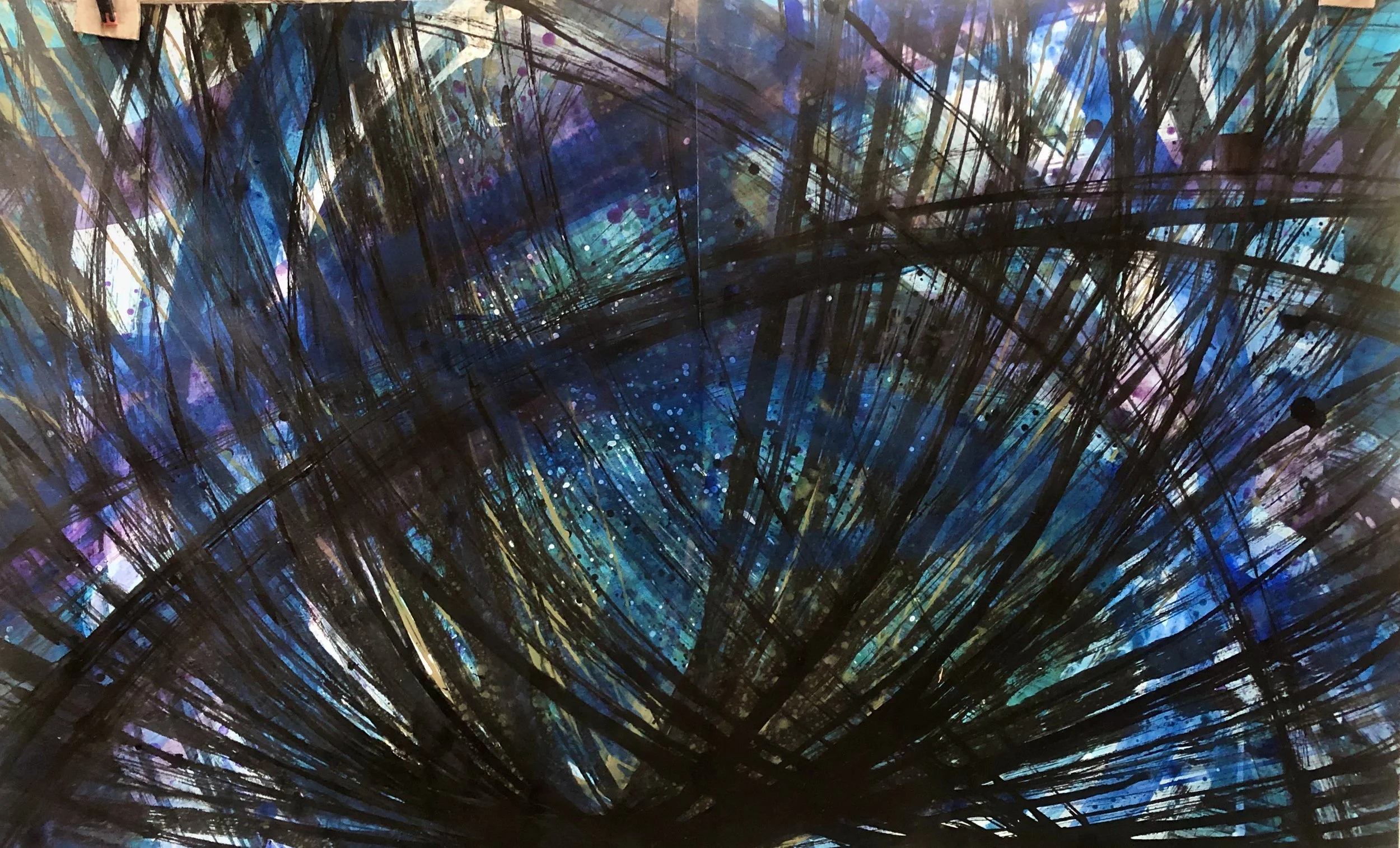 Encre et acrylique sur papier.
