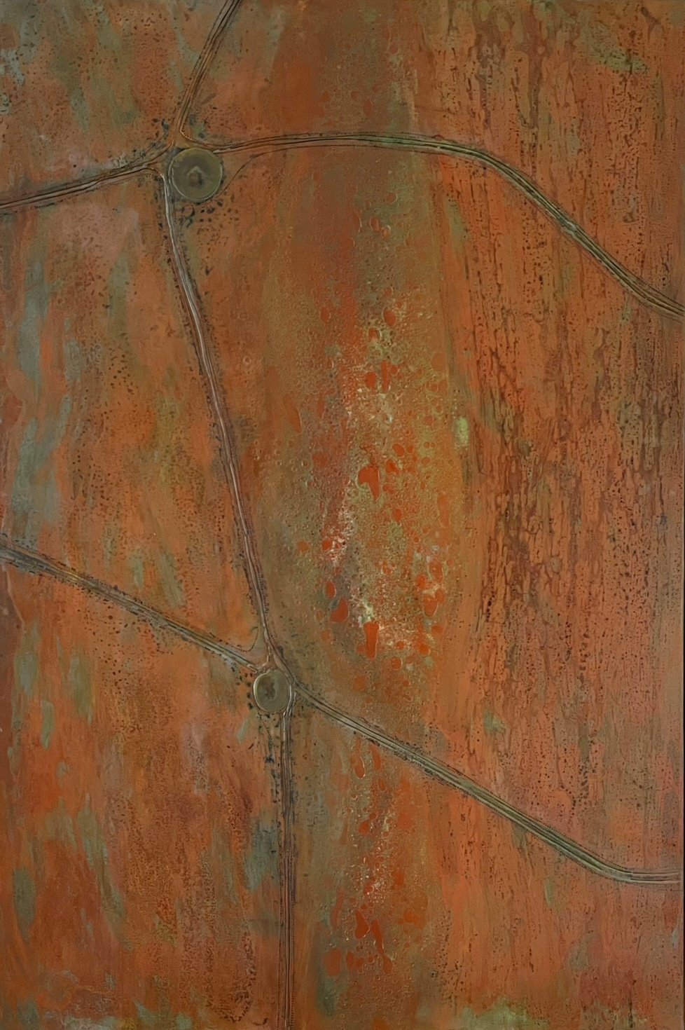 "Back Track" 
Encaustic. 70x105cm