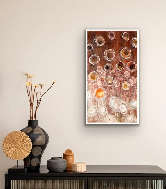 "Bone Dry" Encaustic 40 x 70cm
This piece is inspired by the vast salt pan landscapes of Western Australia. Created in preparation for SALA in August. Gallery TBA.