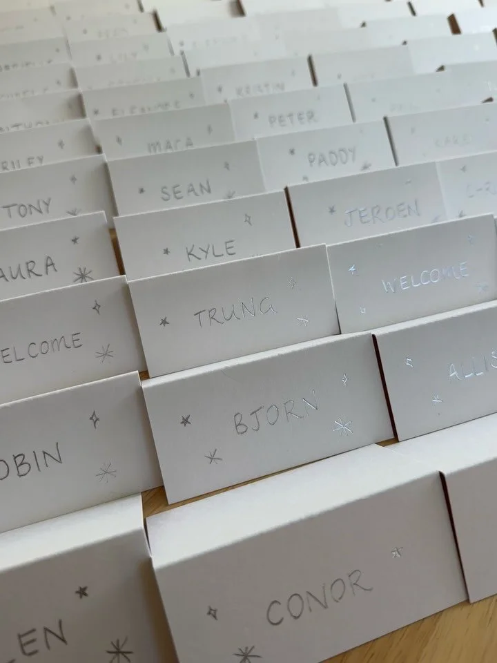 A beautiful start to summer experimenting with some new styles! How gorgeous is the sparkle ✨ putting up our tree🎄, sunny afternoons at home, Bebe girl turned 1! And some more nursery signage arrived on a beautiful recycled cotton