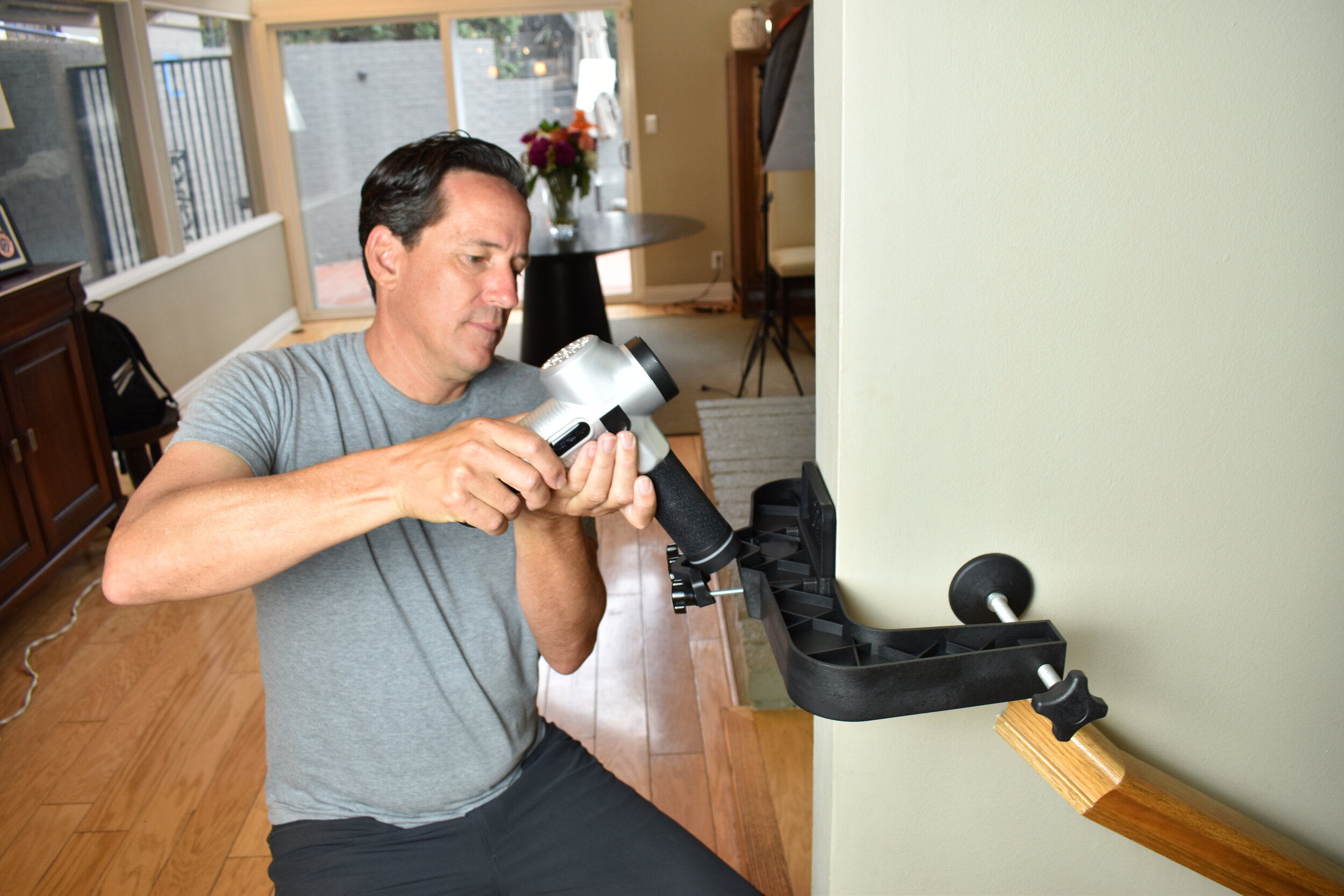 The Gun Grip Hands Free Massage Gun System