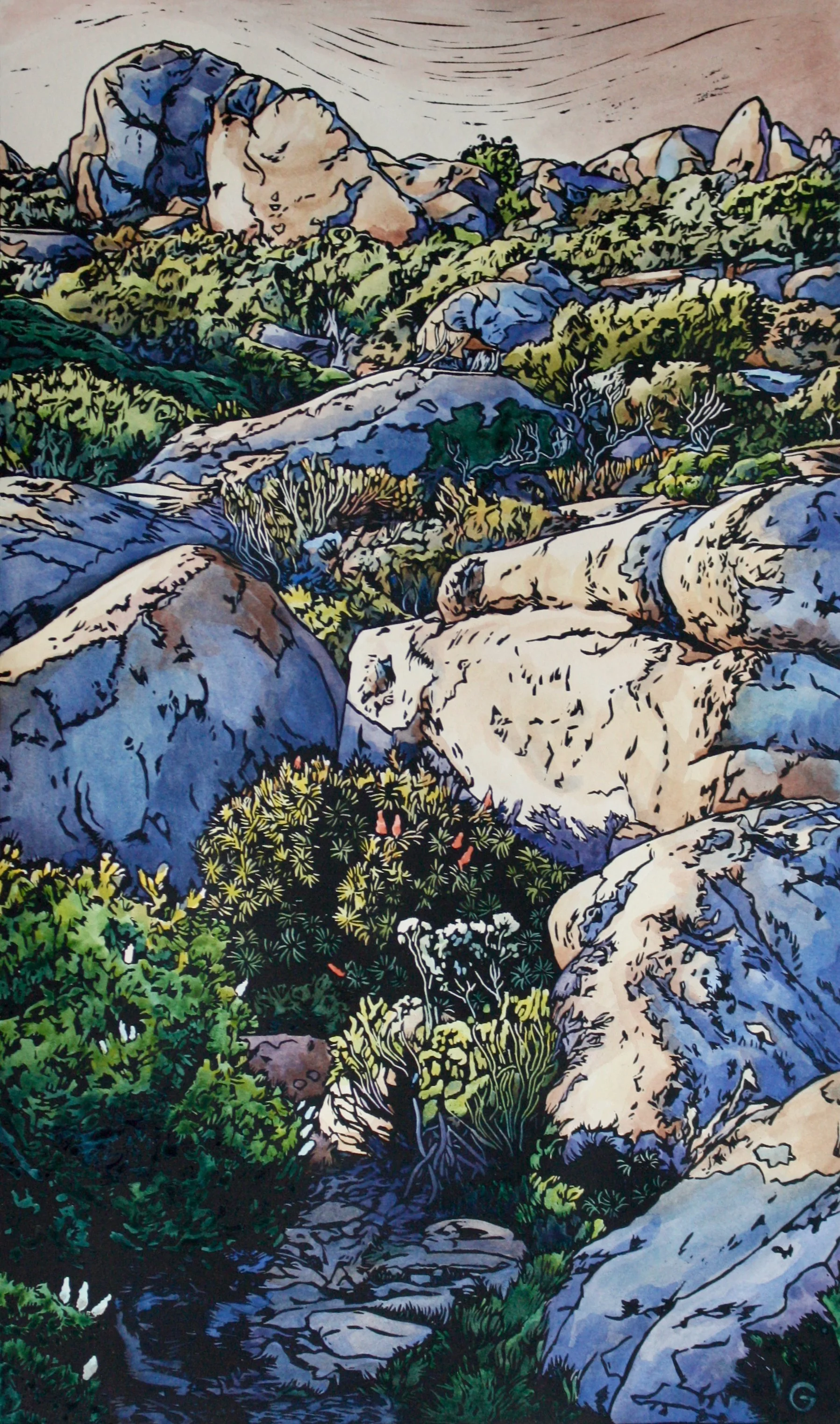 'Summit 9, Sheltered'  2022
50 cm h x 30 cm w
Edition of 25