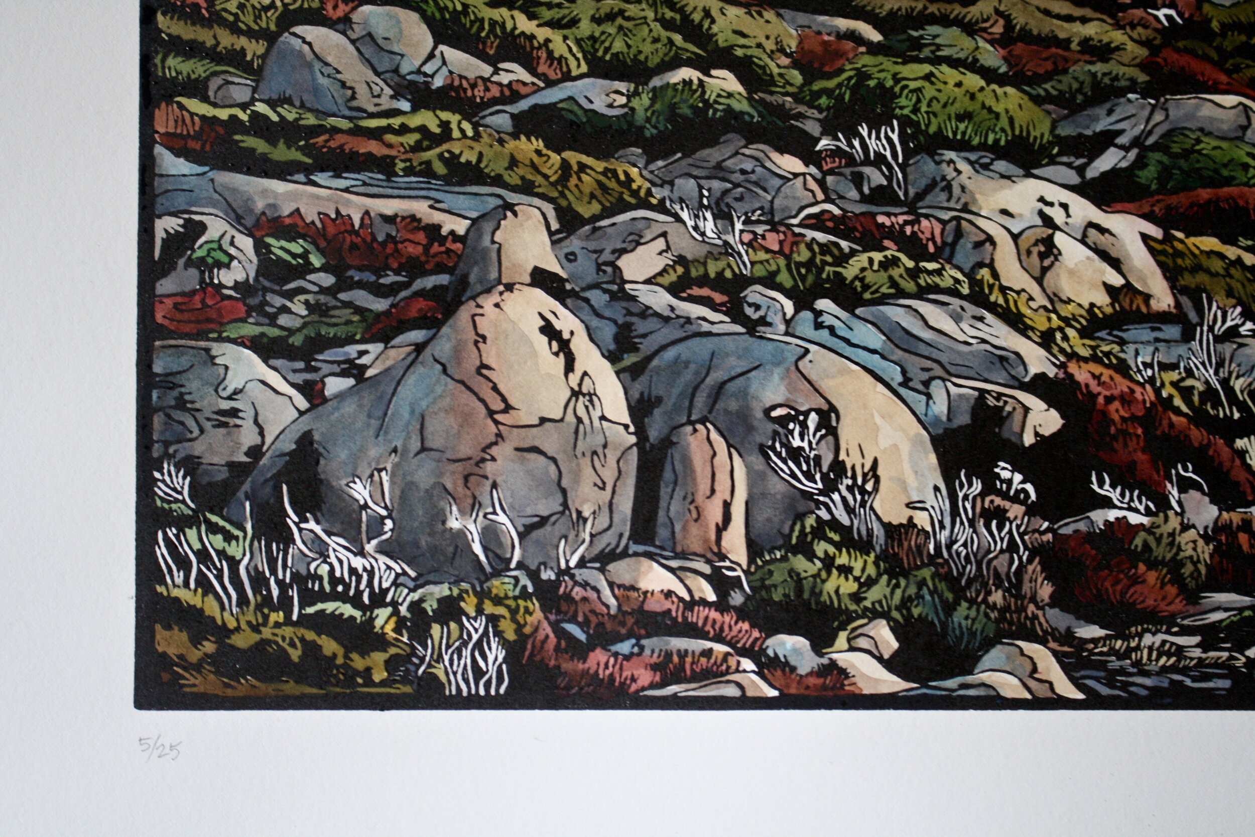 Grace Gladdish Tasmanian Artist linocut