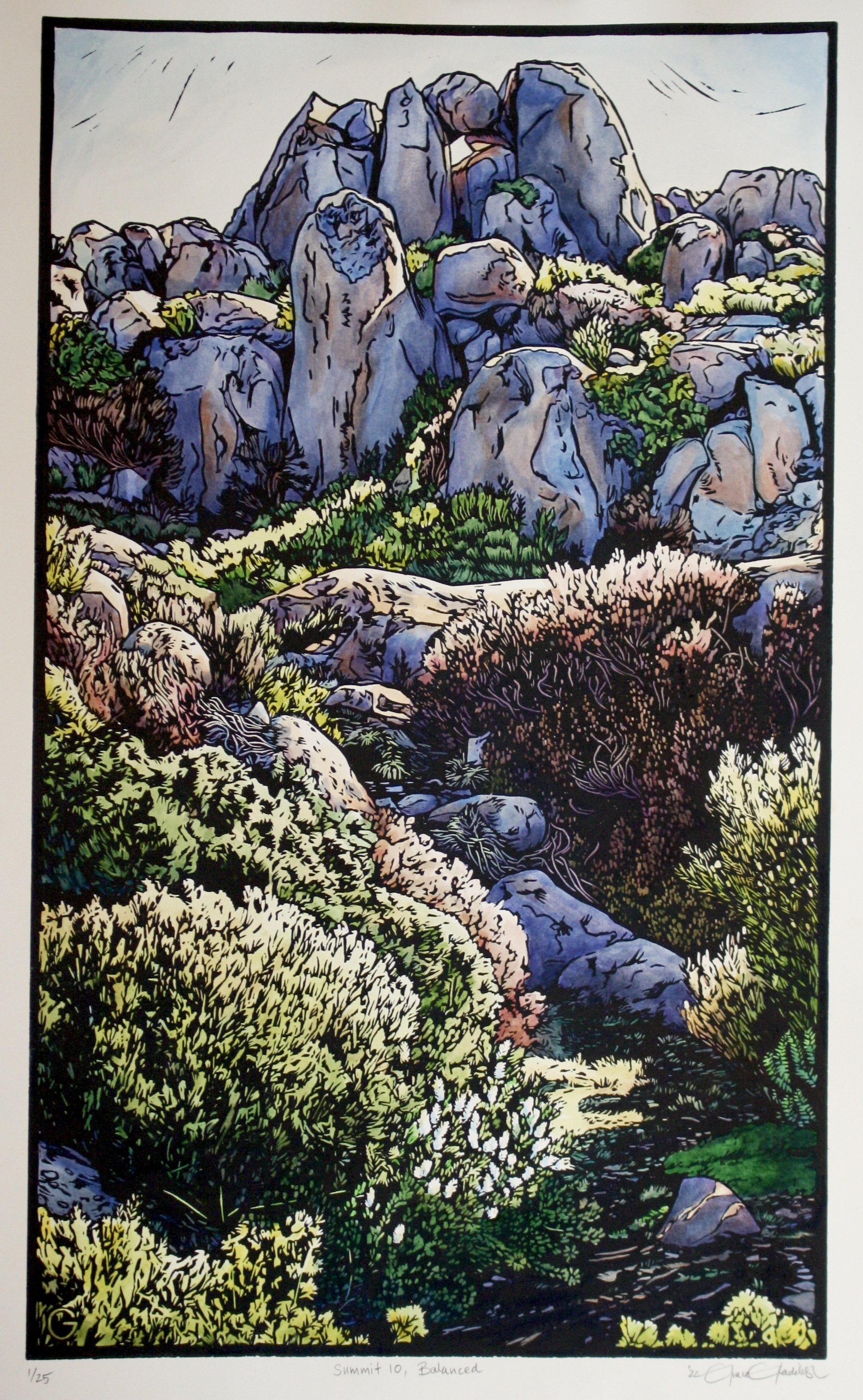 Grace Gladdish Tasmanian Artist linocut