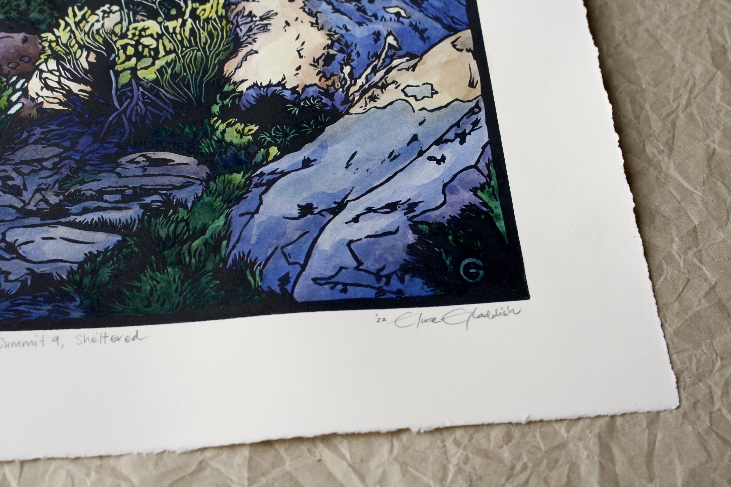 Grace Gladdish Tasmanian Artist linocut