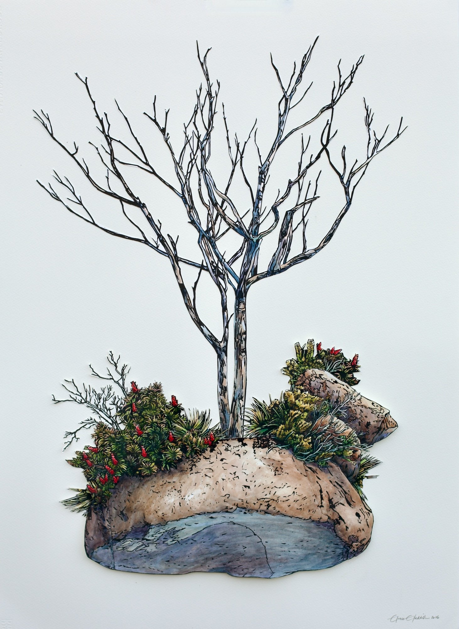 Lost World, Colony 2026
Watercolour, Collaged Lino Prints and Foamcore on Saunders Watercolour Paper
76 cm x 56 cm