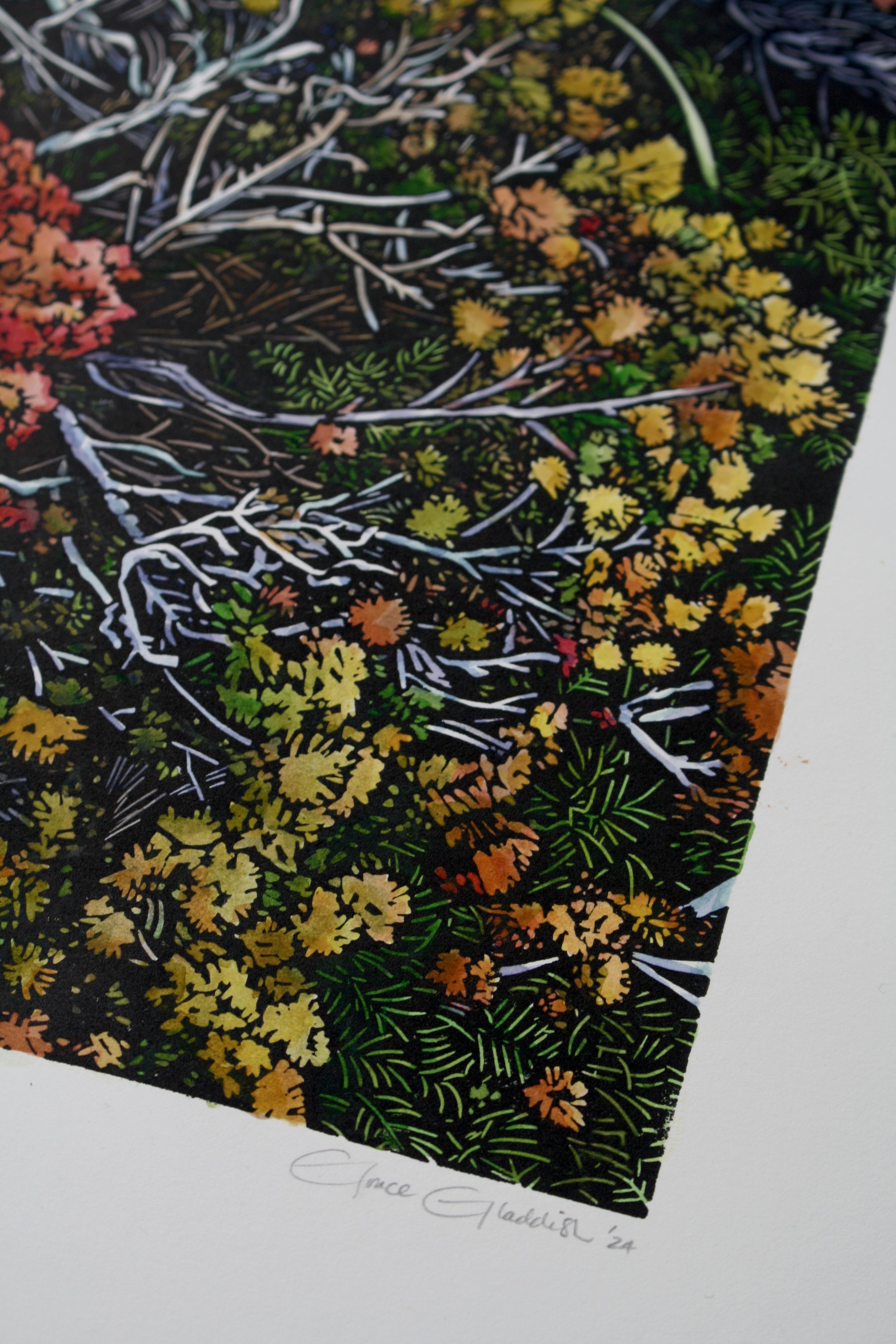 Grace Gladdish Tasmanian Artist linocut