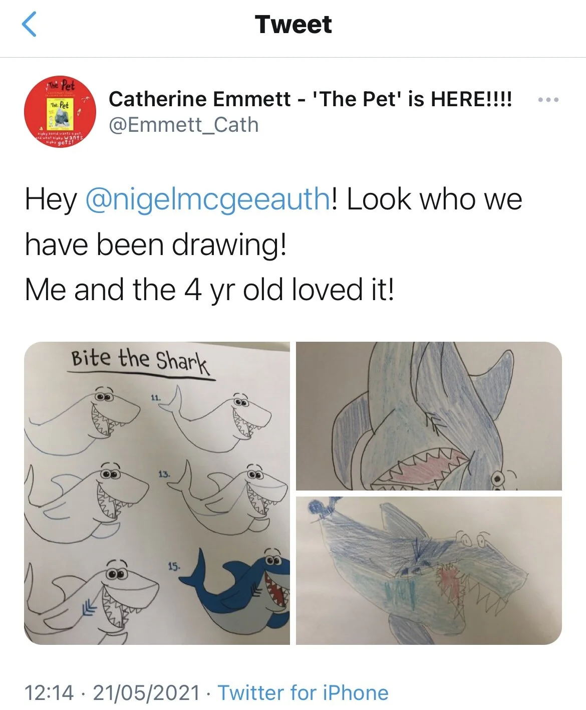 Thank you Cath Emmett Author for these wonderful drawings of Bite, they're brilliant! 🦈 ✍️ 👏 🙌🙏😃