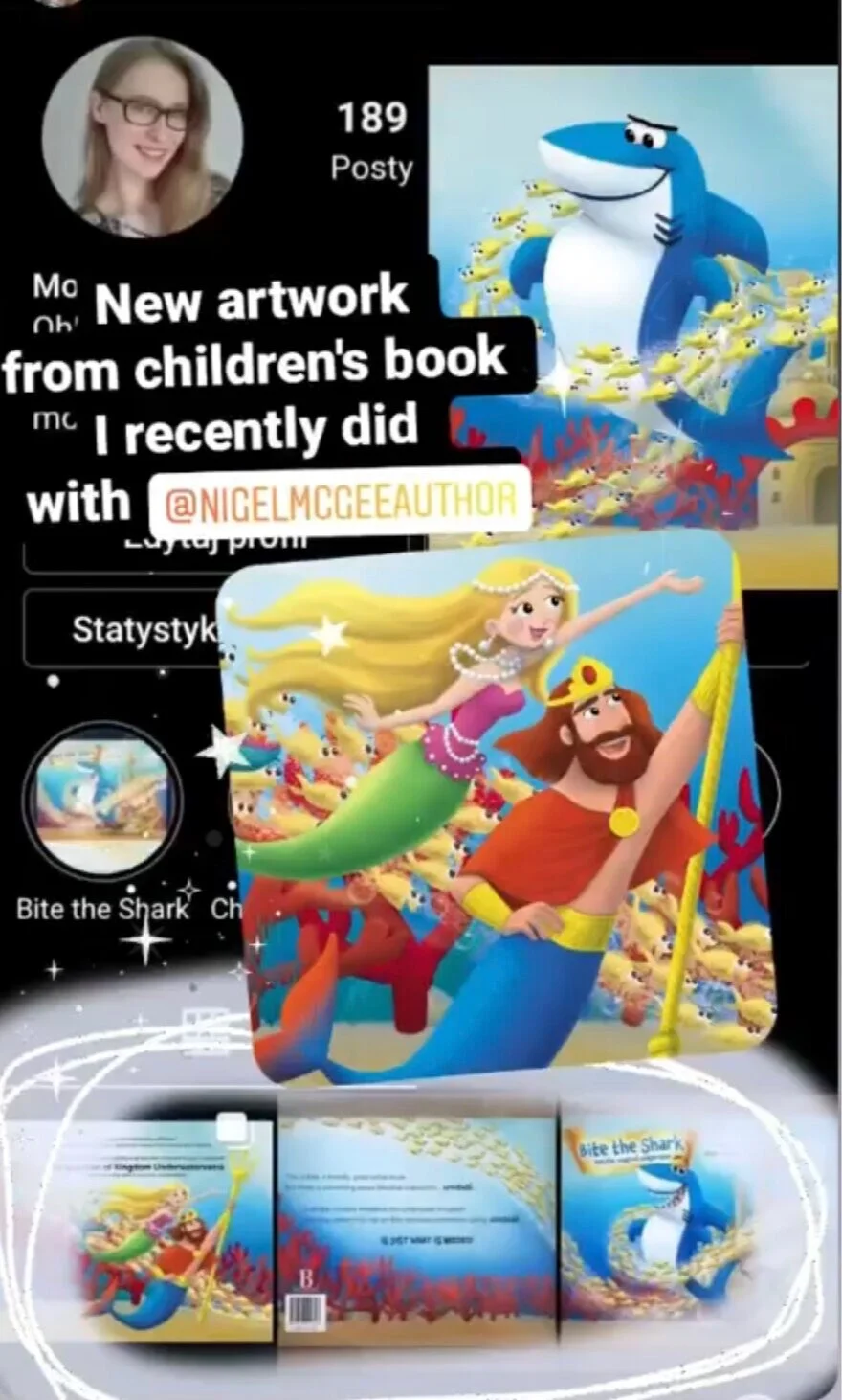 Thank you @monikokoart</a> for your wonderful illustrations!! 🦈 🏰🧜🏻‍♀️🧜🏻‍♂️🐙🦑🦀👀📕💦💙😀
