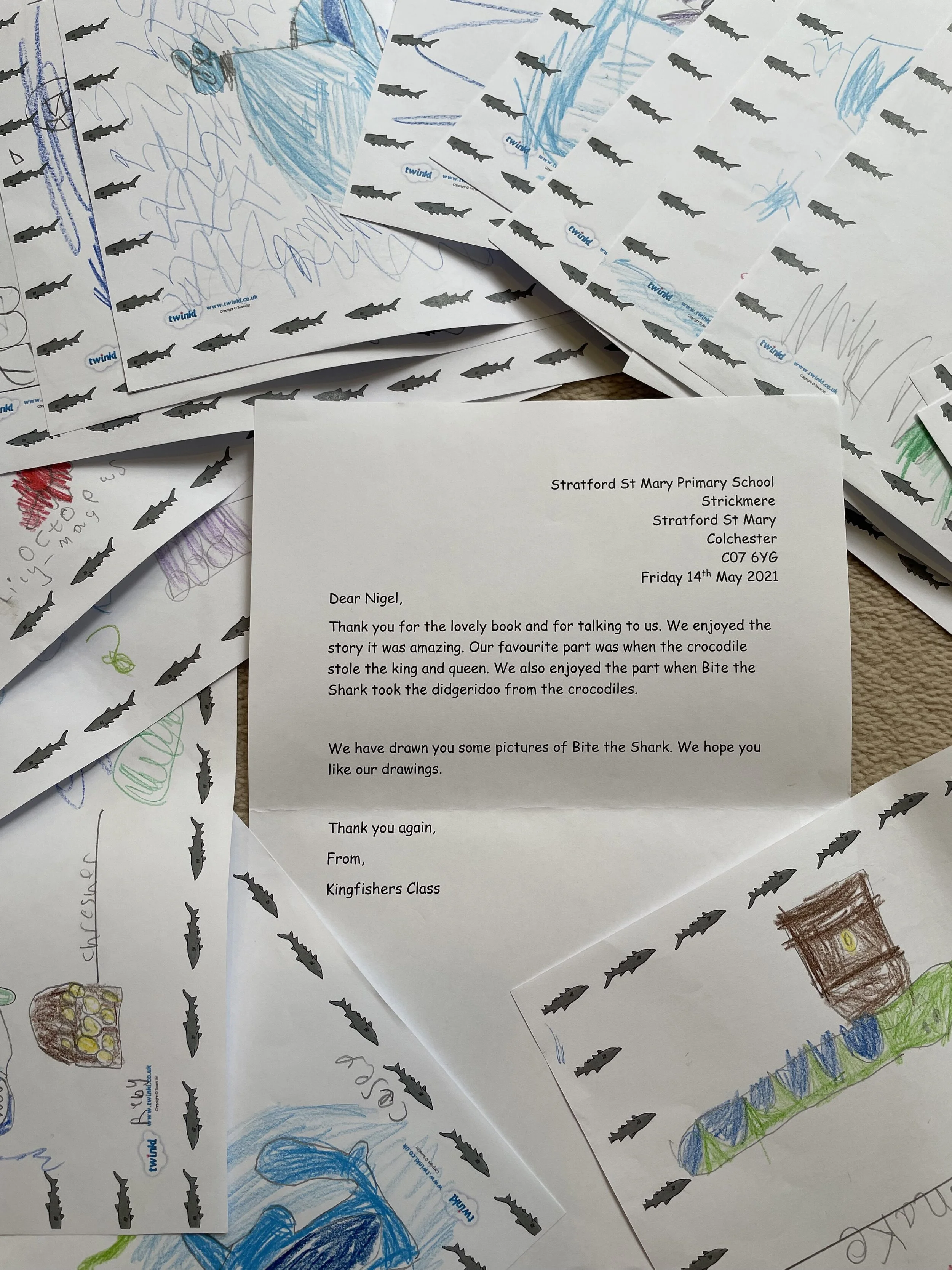 Thank you Miss Jones &amp; the Kingfisher Class at Stratford St Mary Primary School Sussex..