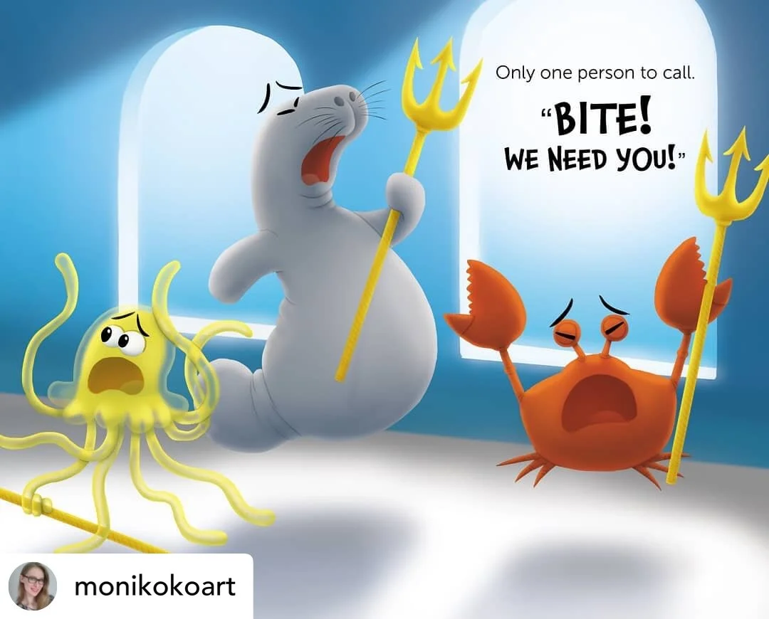 @monikokoart One part of a spread from @bitethesharkbook