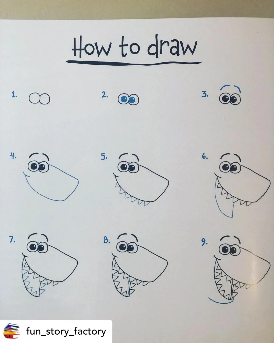 Can you draw Bite the Shark?? Read Aloud on Fun Story Factory 16.30 GMT Sunday 7th November!!! 🦈🦈🦈