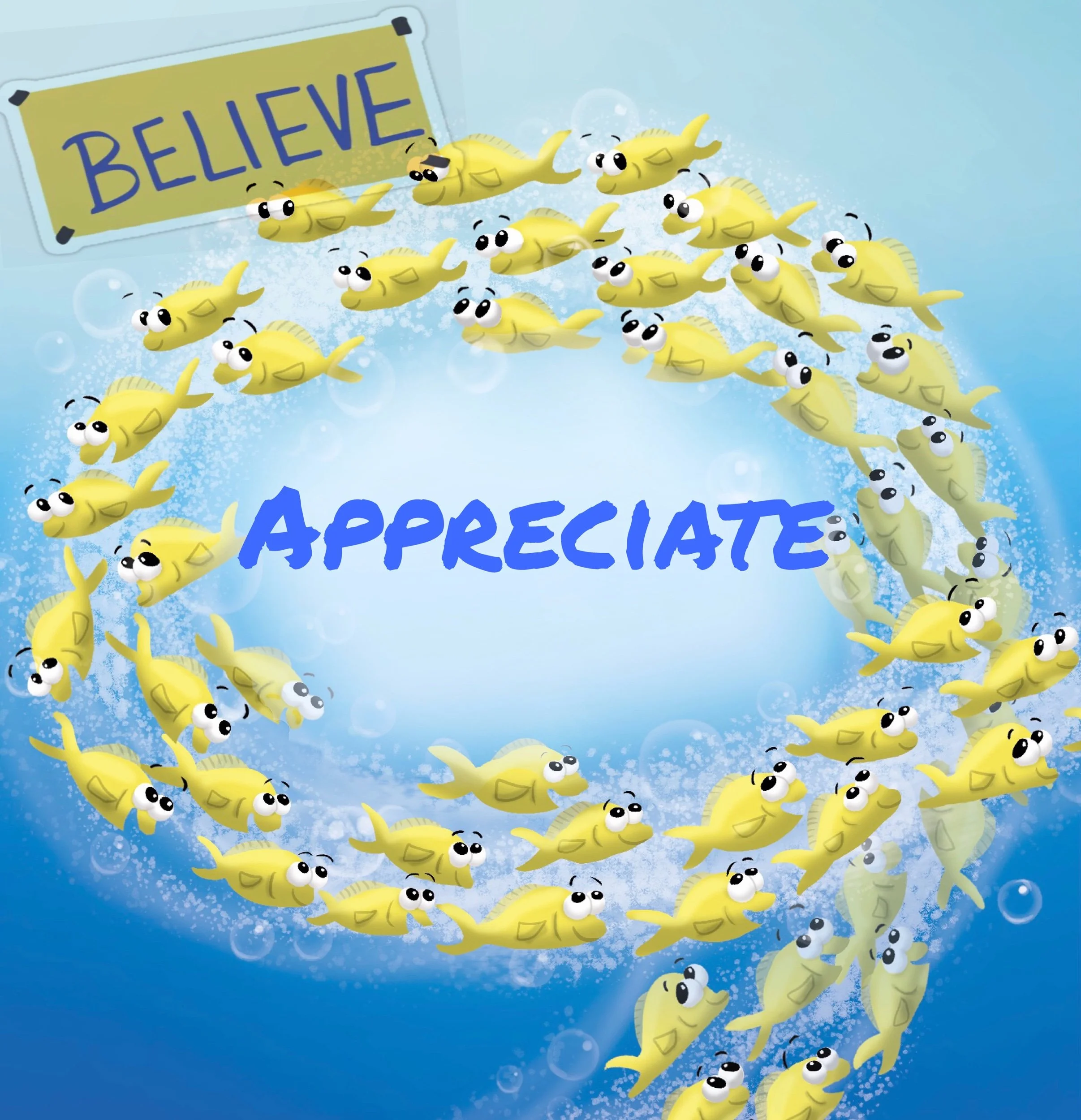 Bite says, "Appreciate" 🦈🐠🐠🐠💙🙏🙌