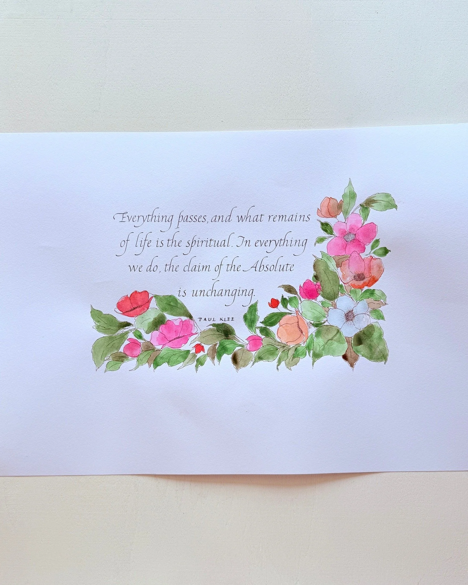 𝗣𝗔𝗨𝗟 𝗞𝗟𝗘𝗘

In everything we do, the claim of the Absolute is unchanging.

Calligraphy: Italic
Gouache on white cardstock.
Mitchell #4 nib

_________________________

#ceciliab
#ceciliabcalligraphy 
#calligraphypractice 
#calligrafiaroma
#call