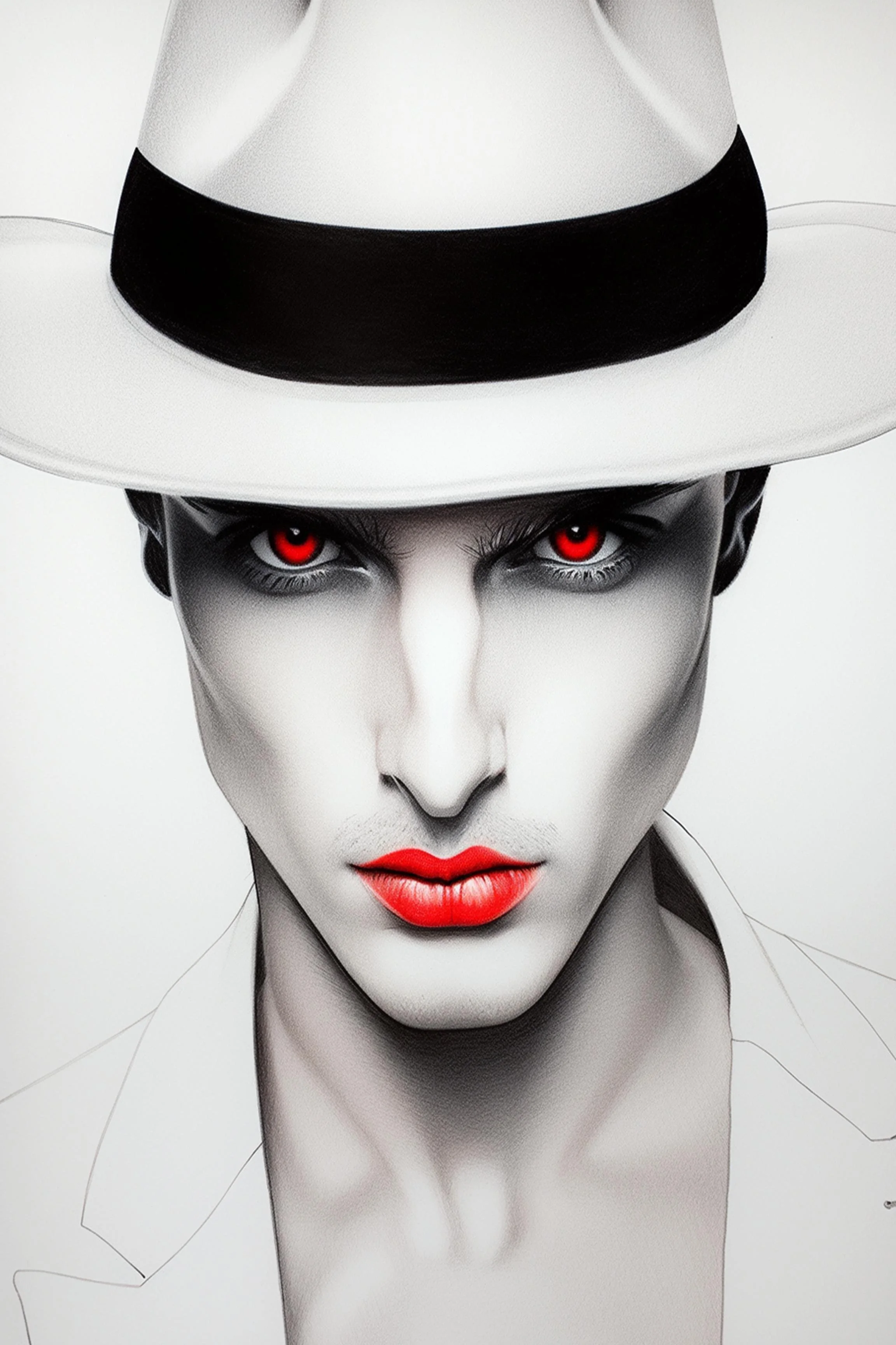 #118 Color Drawing Facial — Beauty, Style, and Expression in Every Detail.— 24H × 36 W Digital Art - MWS-CDF--0118